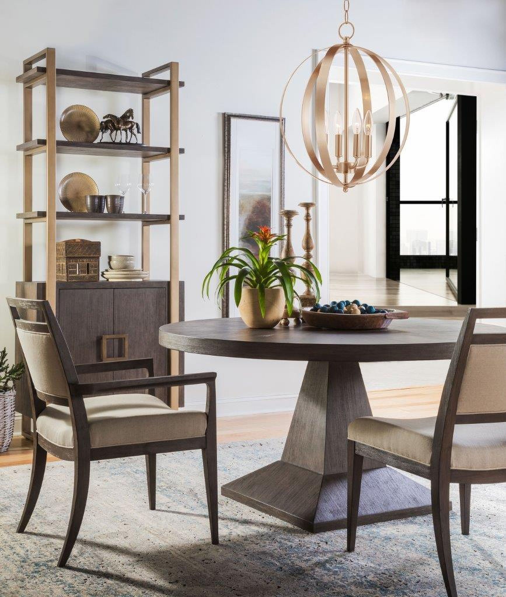 The appearance of Cohesion Program Antico Chronicle Round Dining Room Set designed by Artistica Home in the transitional interior design. This antico piece of furniture was selected by 1StopBedrooms from Cohesion Program Collection to add a touch of cosiness and style into your home. Sku: 2224-870C-39;2222-880-39-01. Table Base Style: Pedestal. Table Top Shape: Round. Material: Wood. Size: 60".