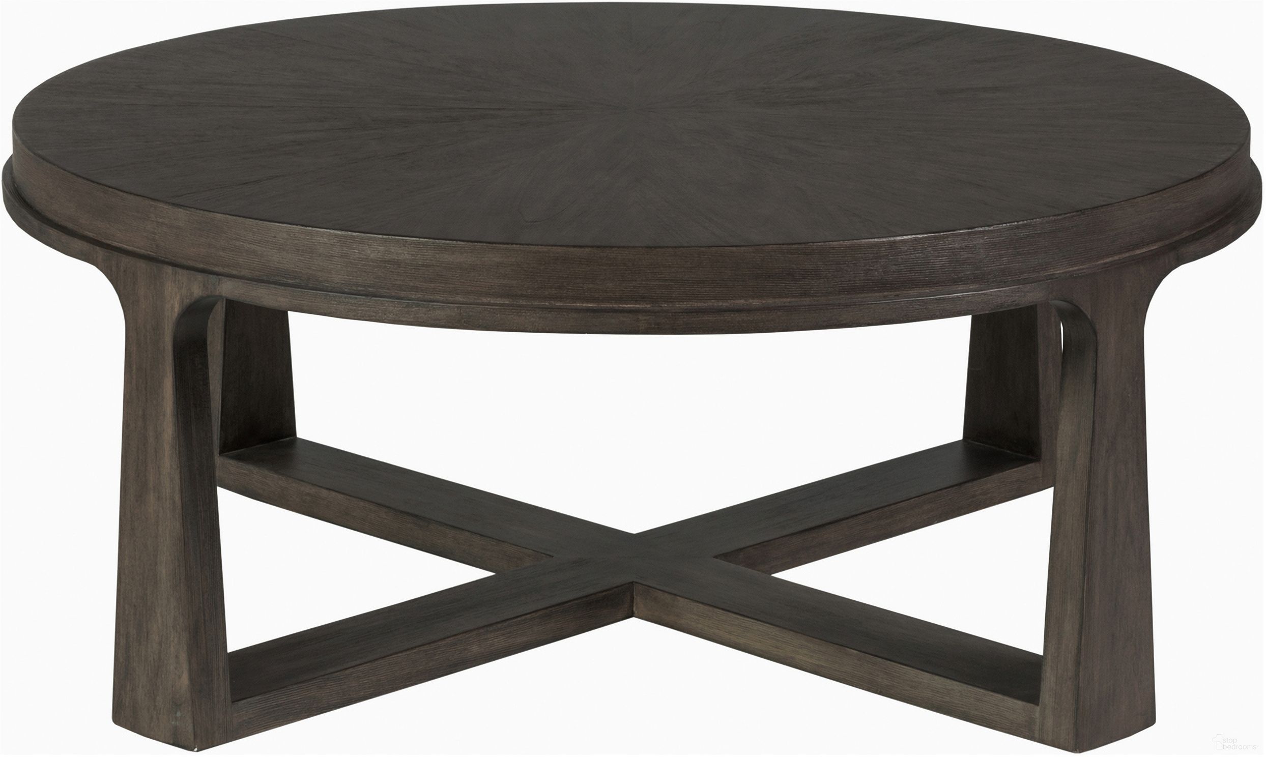 The appearance of Cohesion Program Rousseau Round Cocktail Table In Antico designed by Artistica Home in the modern / contemporary interior design. This antico piece of furniture was selected by 1StopBedrooms from Cohesion Program Collection to add a touch of cosiness and style into your home. Sku: 2228-943-39. Material: Wood.