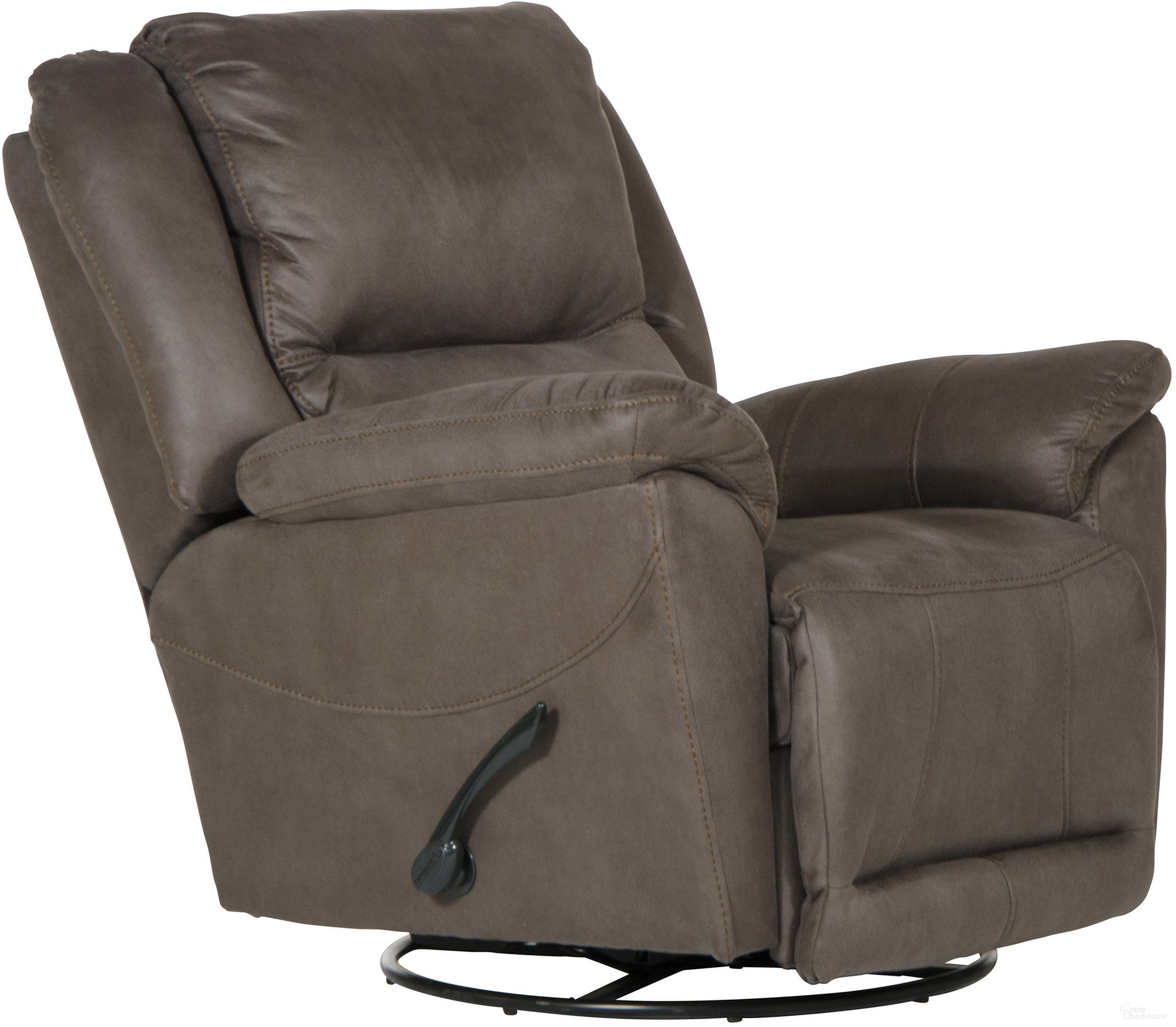 Cole Chaise Swivel Glider Recliner In Charcoal