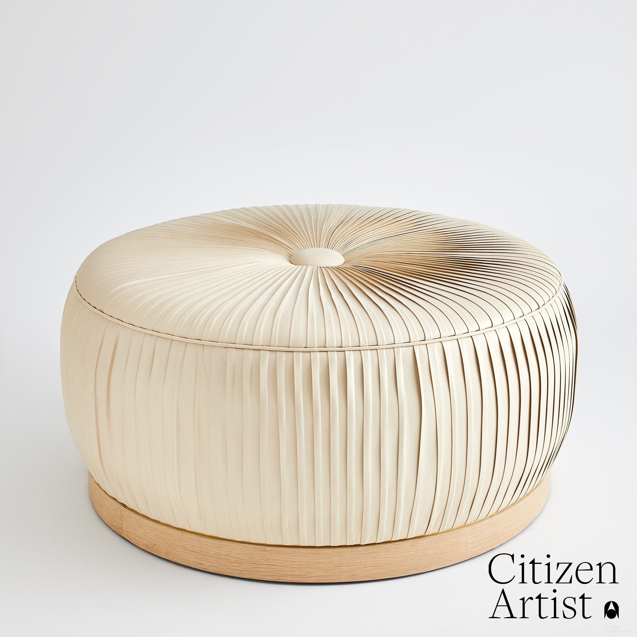 The appearance of Colette Ottoman In White designed by Global Views in the modern / contemporary interior design. This white piece of furniture  was selected by 1StopBedrooms from Colette Collection to add a touch of cosiness and style into your home. Sku: FDS990050. Material: Leather.