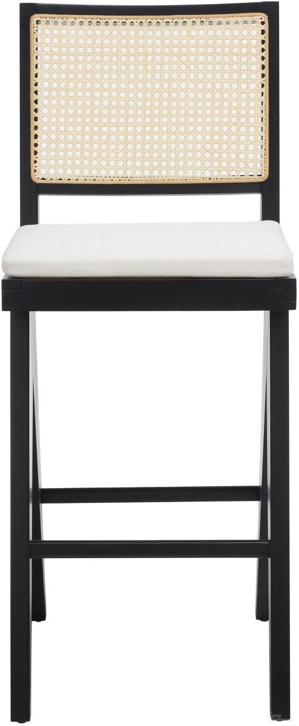 The appearance of Colette Rattan Barstool In Black And Natural designed by Safavieh Couture in the coastal interior design. This black and natural piece of furniture  was selected by 1StopBedrooms from Colette Collection to add a touch of cosiness and style into your home. Sku: SFV4134A. Material: Wood.