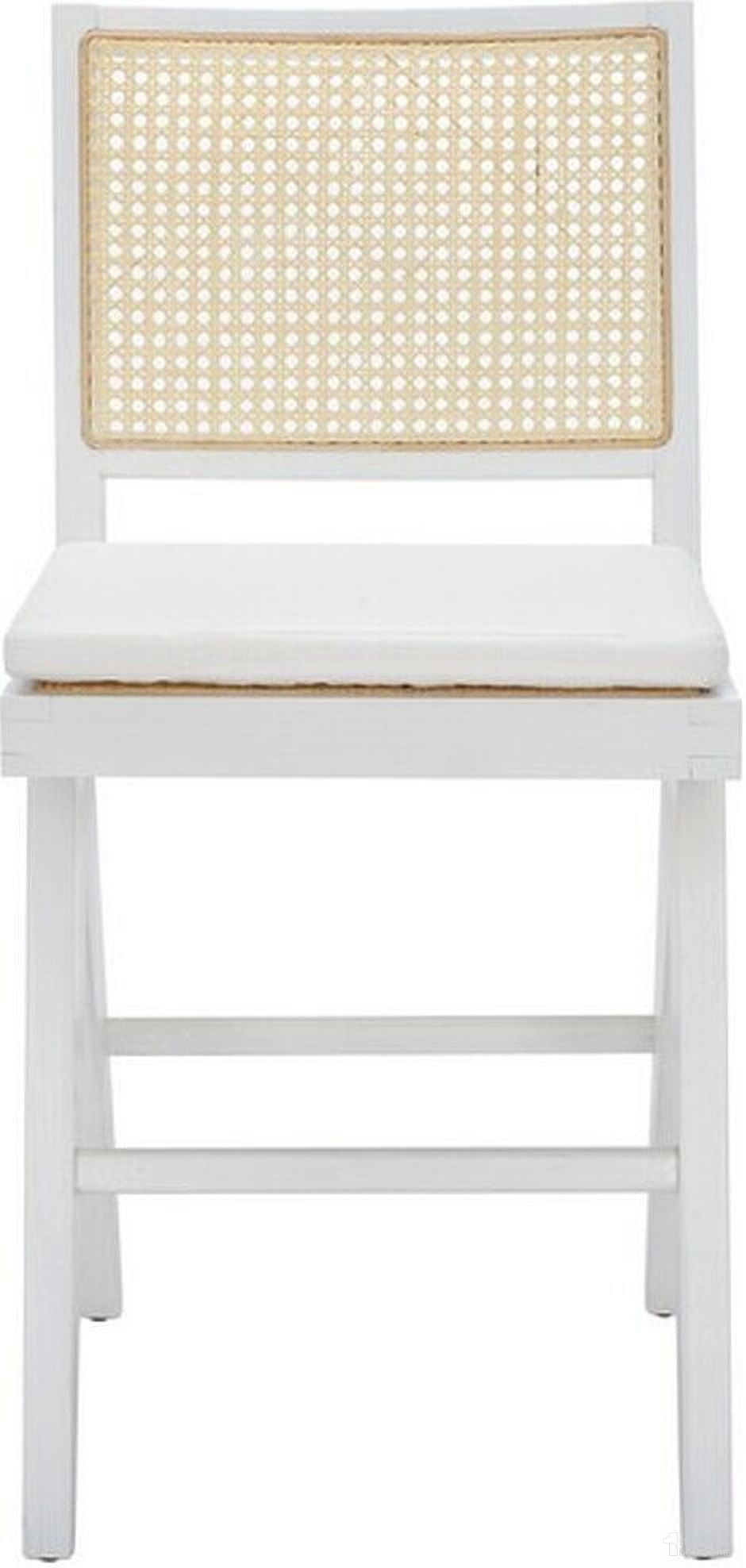 The appearance of Colette Rattan Counter Stool In White And Natural designed by Safavieh Couture in the modern / contemporary interior design. This white and natural piece of furniture was selected by 1StopBedrooms from Colette Collection to add a touch of cosiness and style into your home. Sku: SFV4133C. Material: Wood.