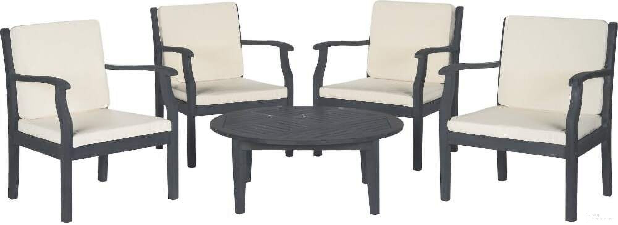 The appearance of Colfax Ash Gray 5-Piece Coffee Set designed by Safavieh in the modern / contemporary interior design. This grey and beige piece of furniture  was selected by 1StopBedrooms from Colfax Collection to add a touch of cosiness and style into your home. Sku: PAT6719B. Material: Steel.