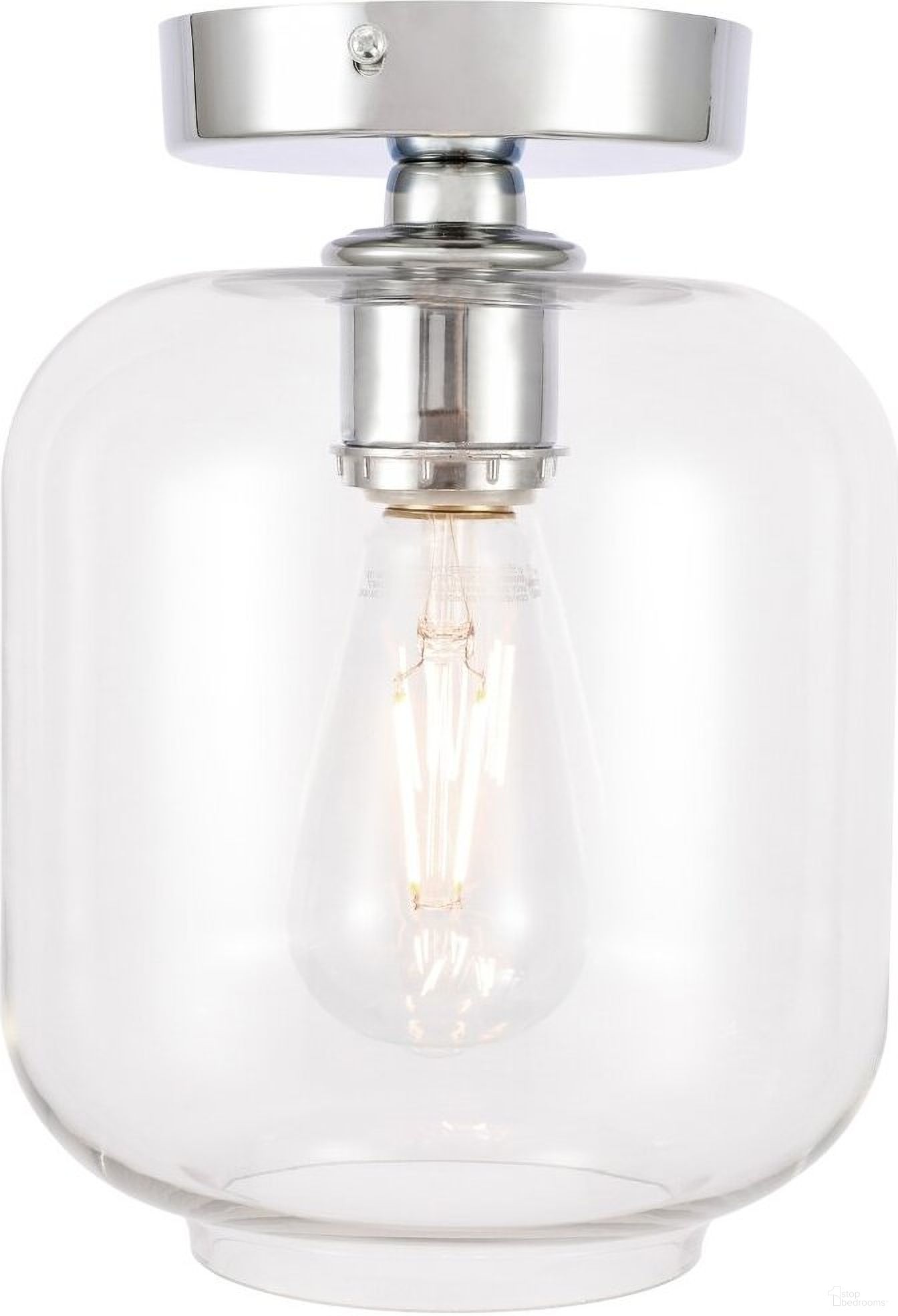 Collier 1 Light Chrome And Clear Glass Flush Mount