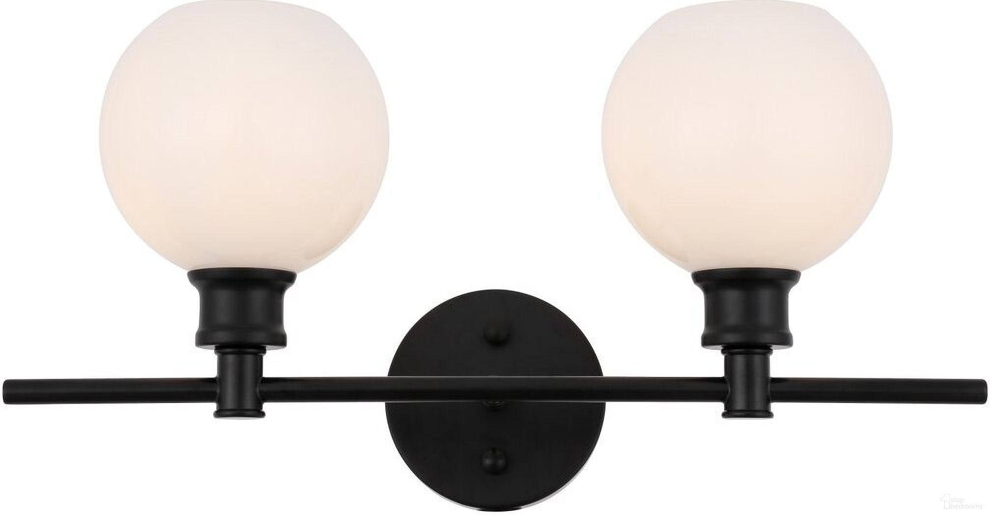 Collier 2 Light Black And Frosted White Glass Wall Sconce