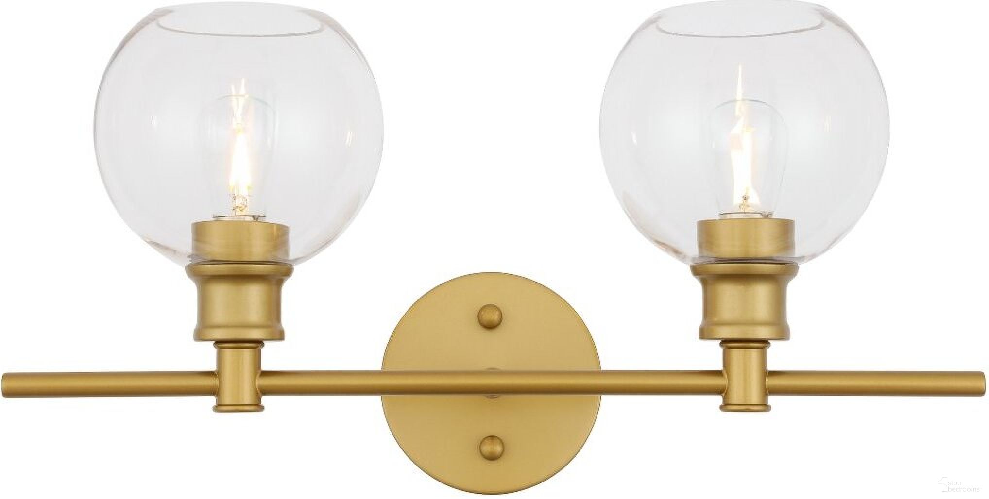 Collier 2 Light Brass And Clear Glass Wall Sconce