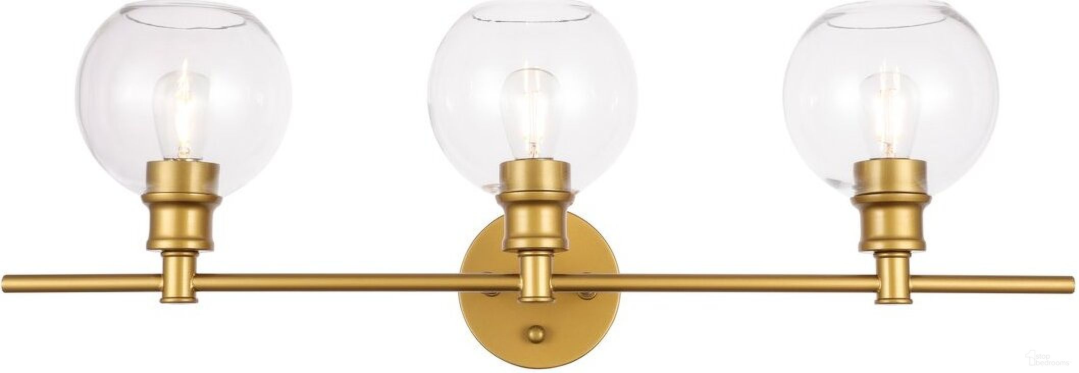 Collier 3 Light Brass And Clear Glass Wall Sconce