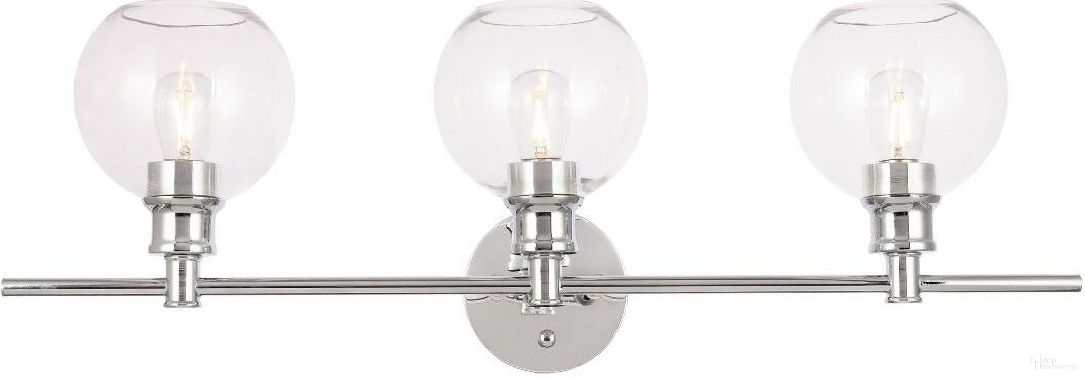 Collier 3 Light Chrome And Clear Glass Wall Sconce