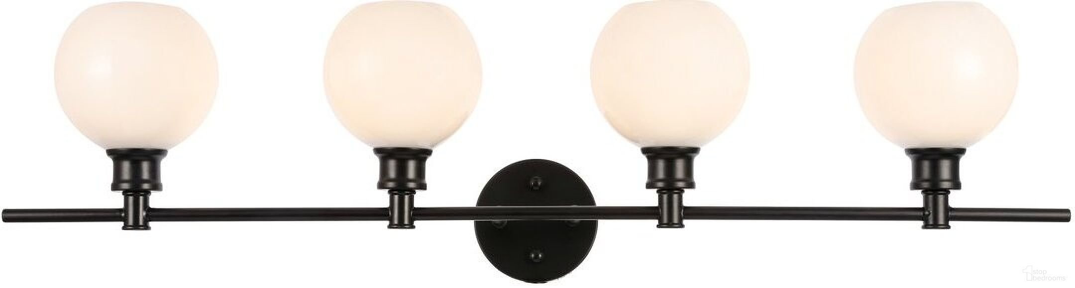 Collier 4 Light Black And Frosted White Glass Wall Sconce
