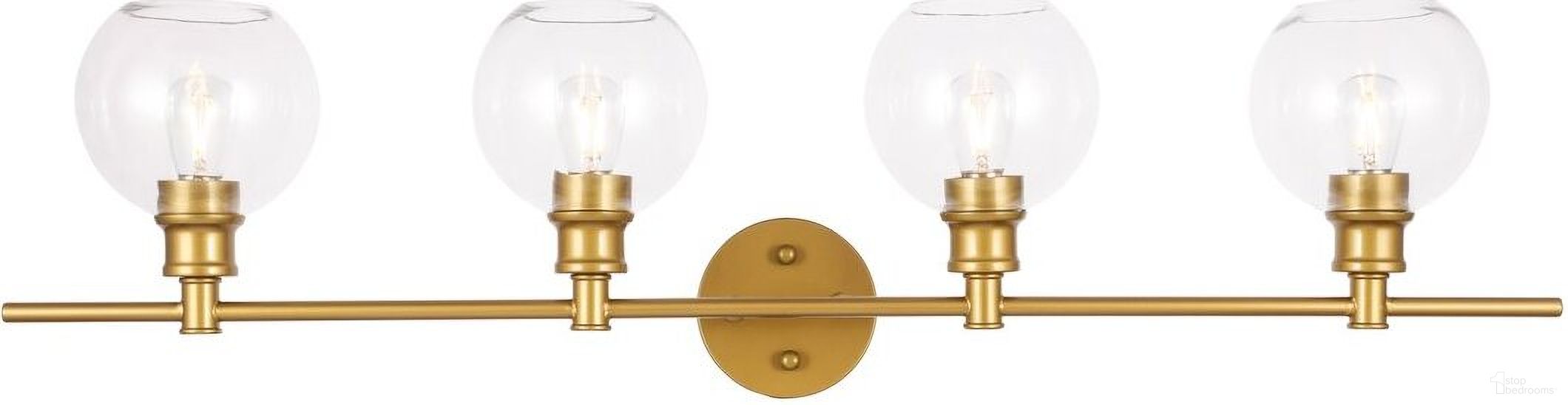 Collier 4 Light Brass And Clear Glass Wall Sconce
