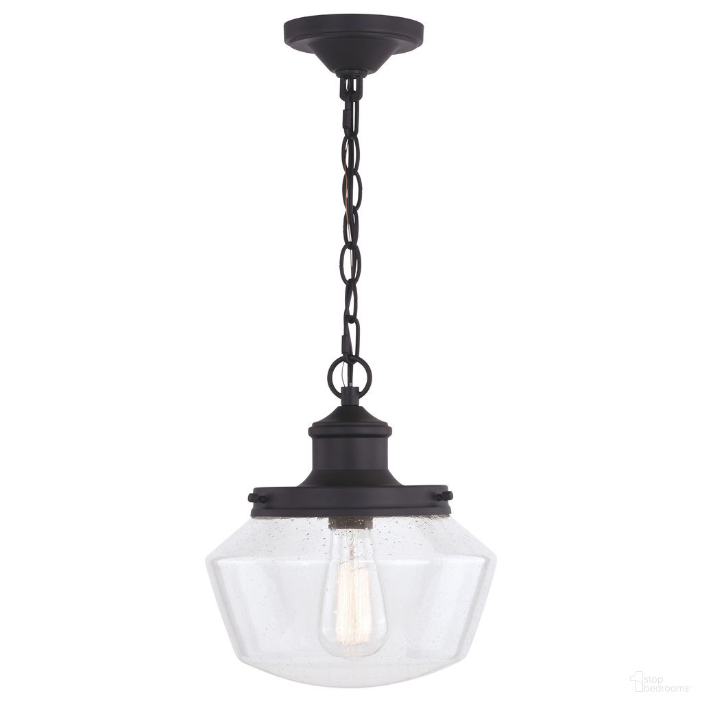 The appearance of Collins 10 Inch Outdoor Pendant In Matte Black designed by Vaxcel in the country / farmhouse interior design. This matte black piece of furniture was selected by 1StopBedrooms from Collins Collection to add a touch of cosiness and style into your home. Sku: T0547. Material: Steel.