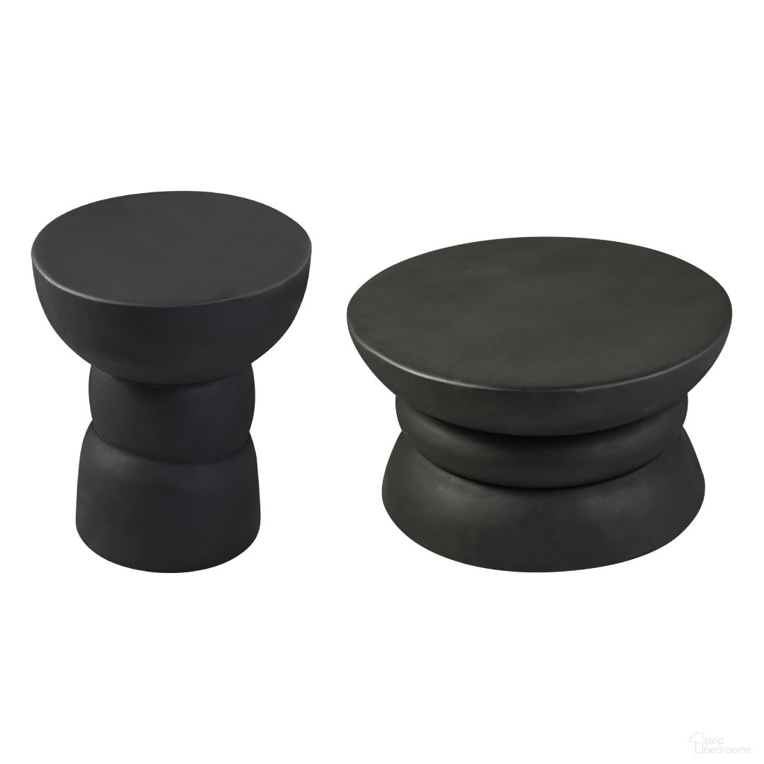 Collins Aluminum Occasional Table Set In Black