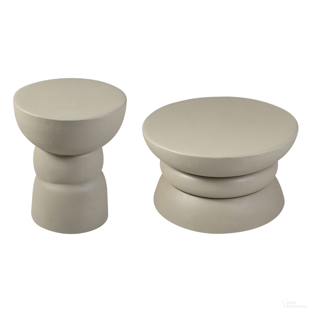 Collins Aluminum Occasional Table Set In Taupe