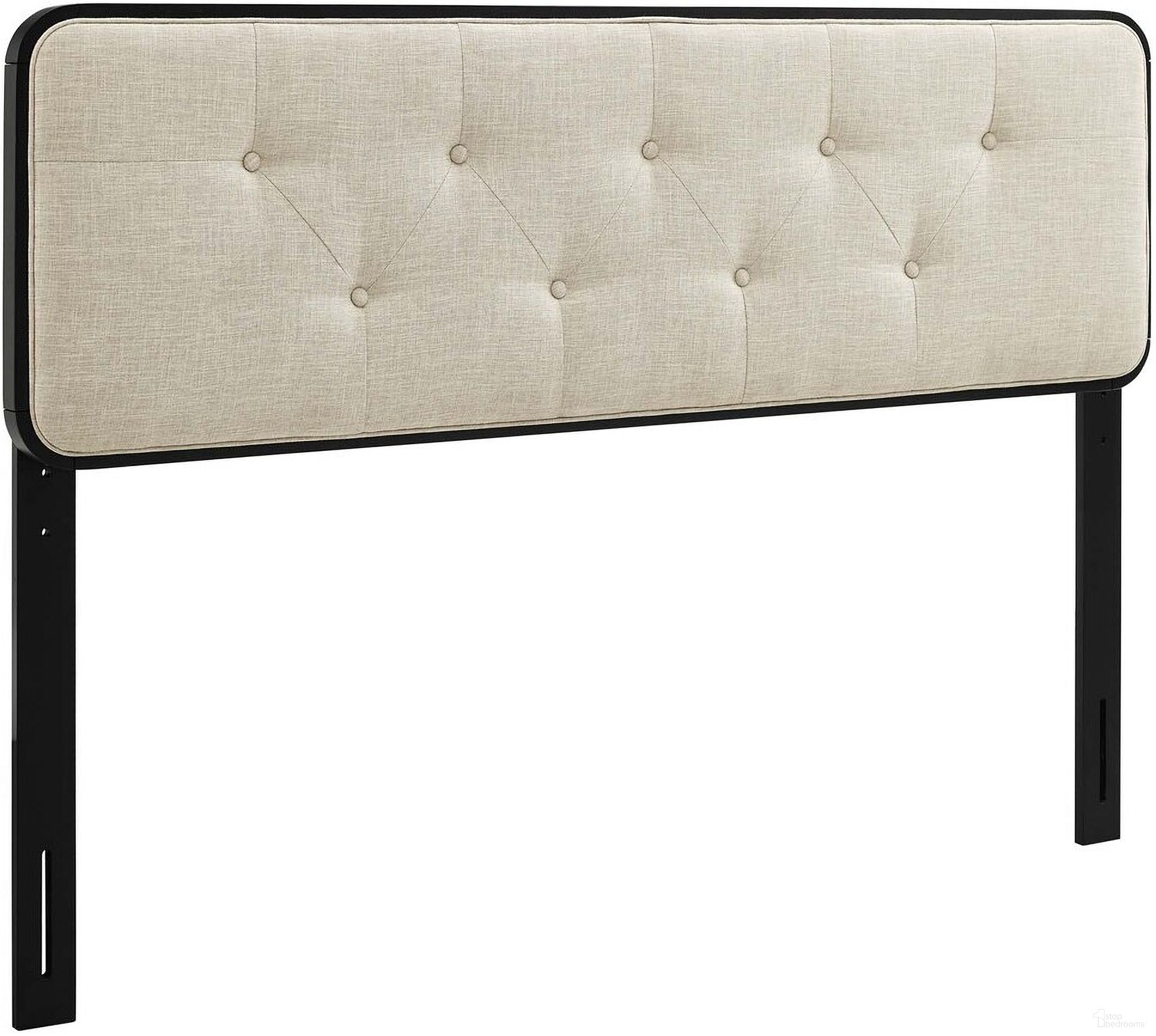 The appearance of Collins Tufted Queen Fabric and Wood Headboard In Black Beige designed by Modway in the modern / contemporary interior design. This black beige piece of furniture was selected by 1StopBedrooms from Collins Collection to add a touch of cosiness and style into your home. Sku: MOD-6234-BLK-BEI. Bed Size: Queen. Material: Rubberwood.