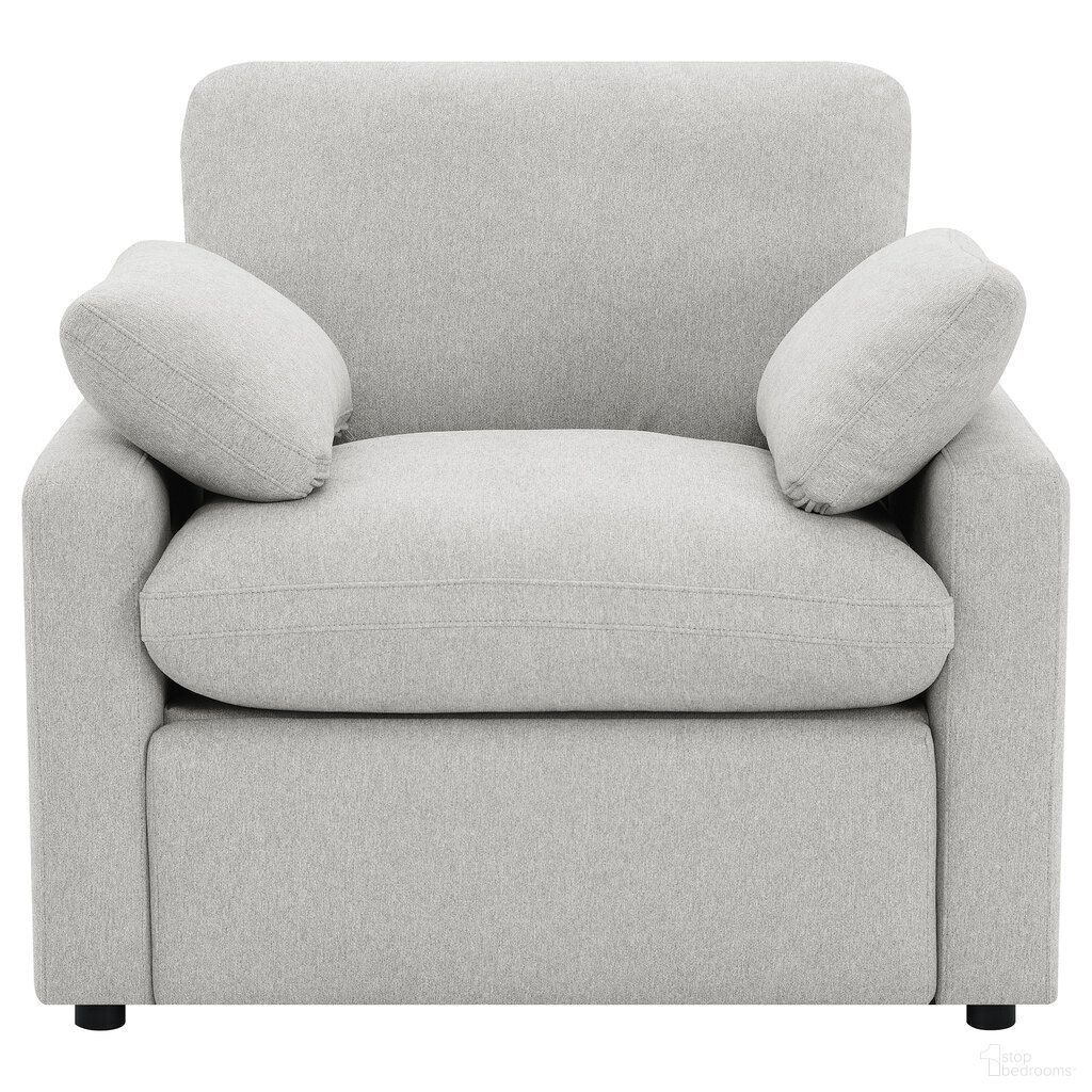 The appearance of Collins Upholstered Power Recliner Chair In Grey designed by Coaster in the transitional interior design. This grey piece of furniture  was selected by 1StopBedrooms from Collins Collection to add a touch of cosiness and style into your home. Sku: 609563P. Material: Polyester.