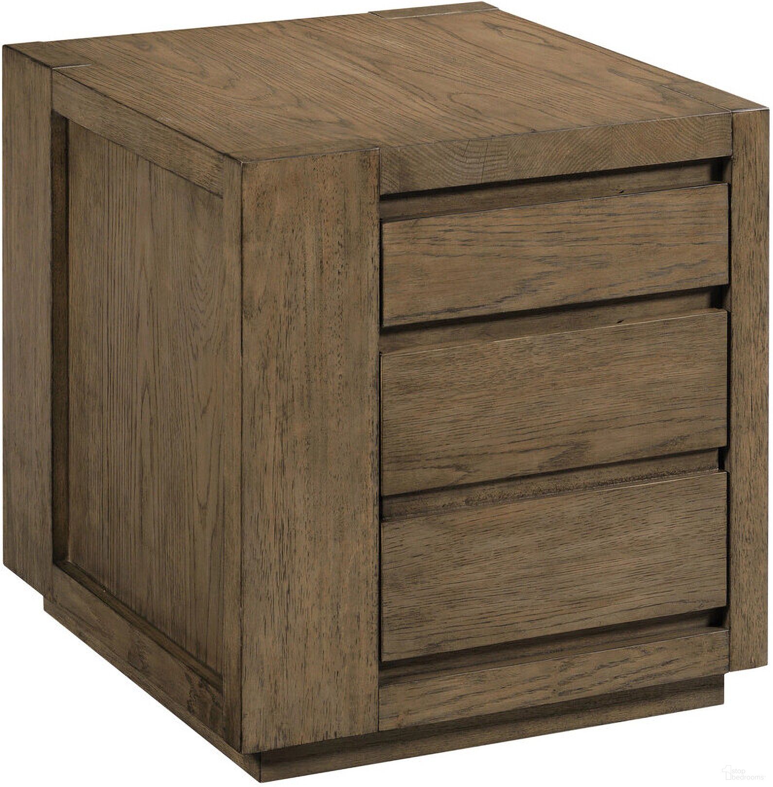 The appearance of Colson 3 Drawers End Table In Medium Stain designed by Hammary in the rustic / southwestern interior design. This medium stain piece of furniture  was selected by 1StopBedrooms from Colson Collection to add a touch of cosiness and style into your home. Sku: 205-917. Material: Wood.