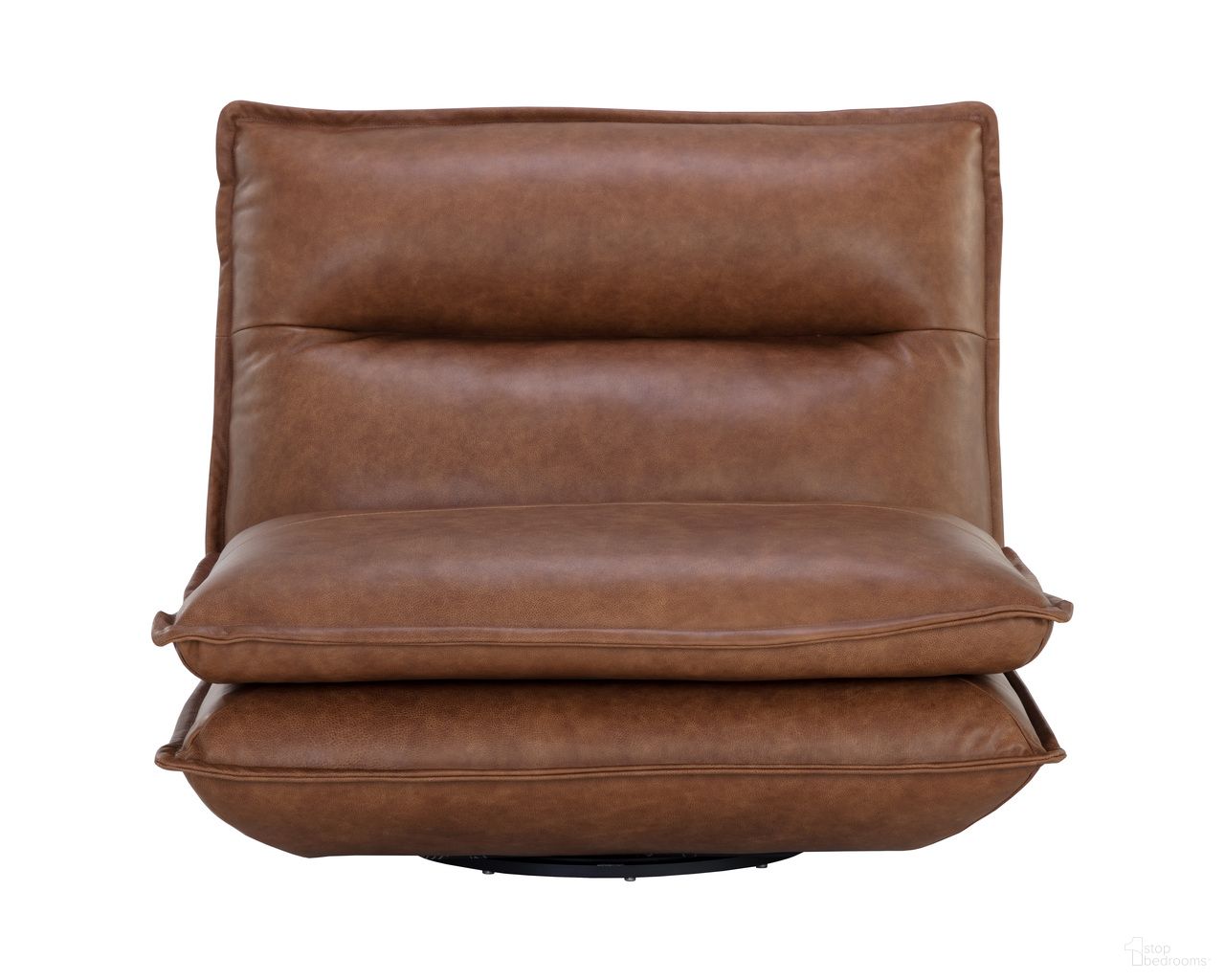 Colson Swivel Armless Chair In Cognac
