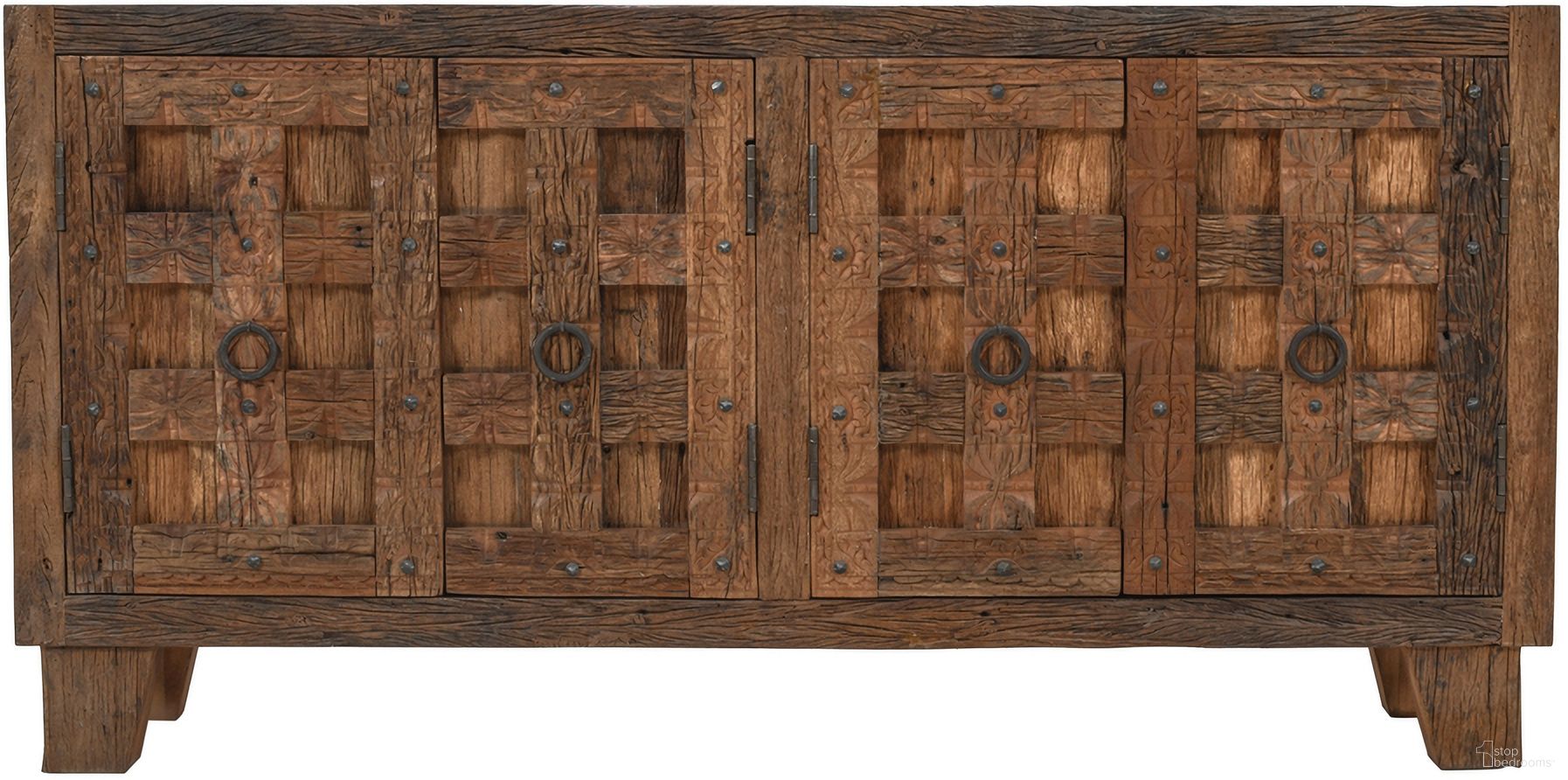 The appearance of Colton 71 Inch 4 Door Accent Storage Cabinet Sideboard In Dark Brown designed by Jofran in the rustic / southwestern interior design. This dark brown piece of furniture  was selected by 1StopBedrooms from Colton Collection to add a touch of cosiness and style into your home. Sku: 2385-72. Material: Acacia.