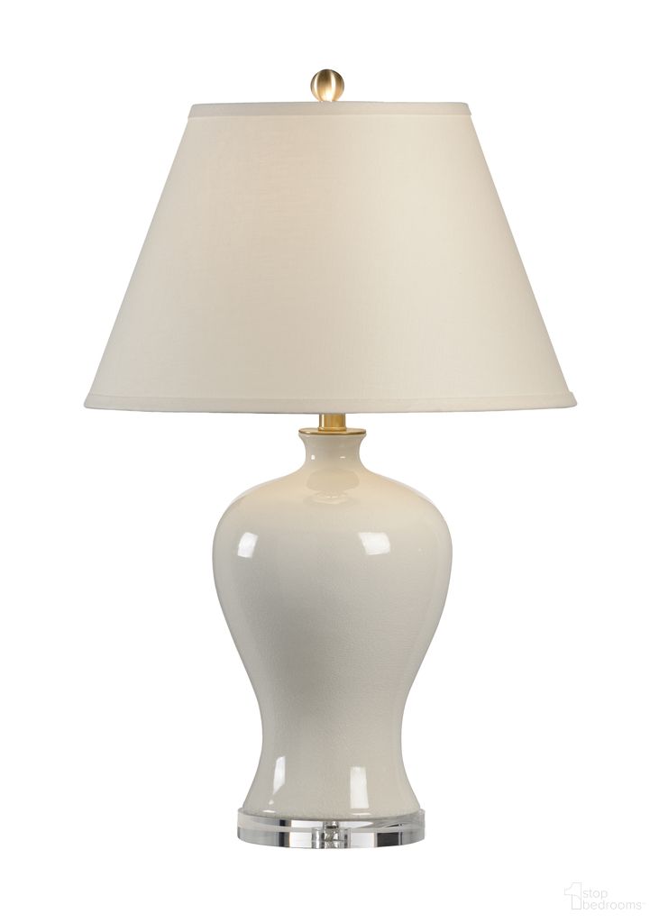 Columbus Vase Lamp In White and Cream
