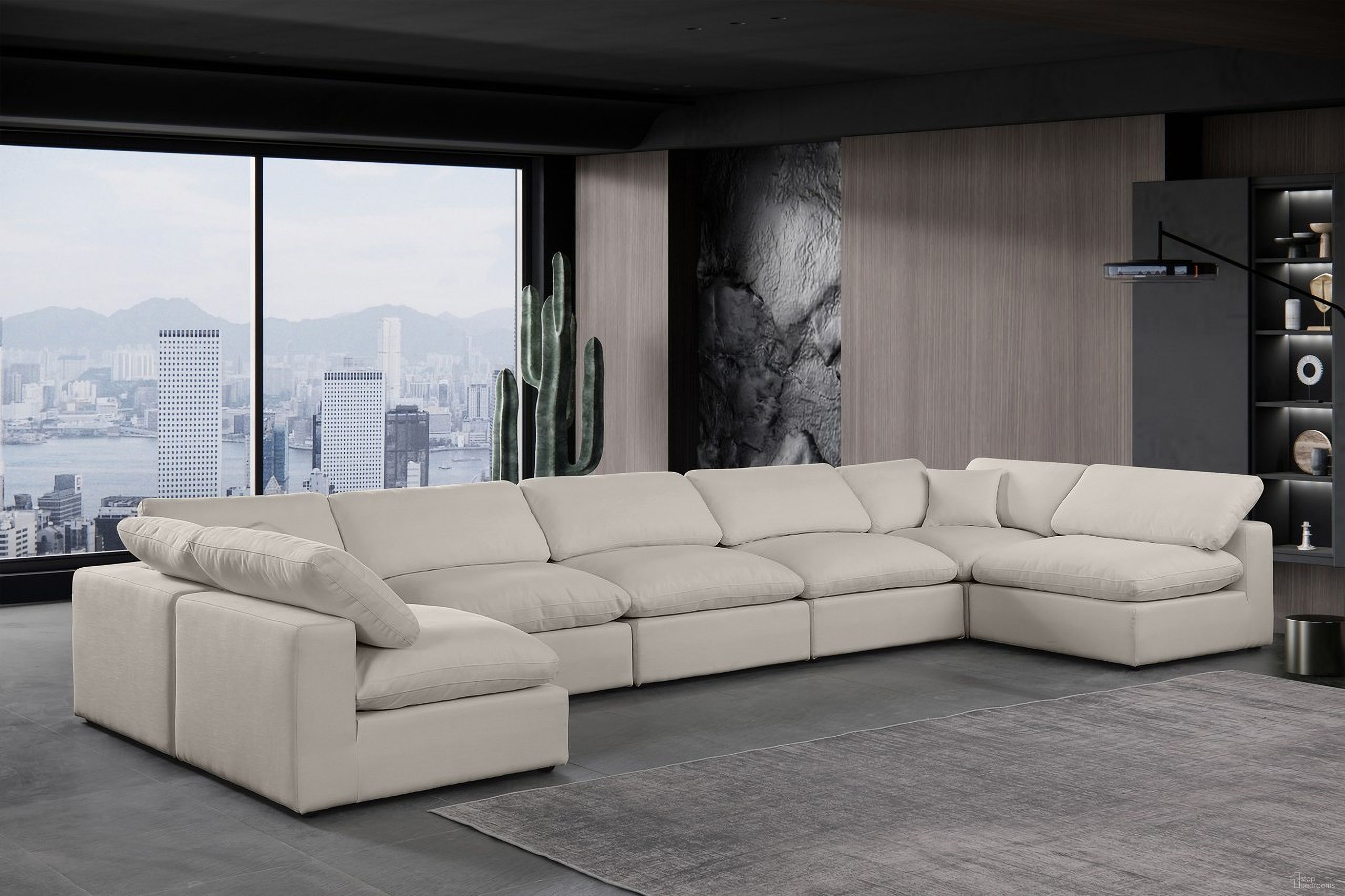 The appearance of Comfy Linen Textured Fabric 7 Piece Modular Sectional In Beige designed by Meridian in the modern / contemporary interior design. This beige piece of furniture  was selected by 1StopBedrooms from Comfy Collection to add a touch of cosiness and style into your home. Sku: 187Beige-Armless;187Beige-Armless;187Beige-Armless;187Beige-Armless;187Beige-Armless;187Beige-Corner;187Beige-Corner. Material: Linen. Layout: Modular.