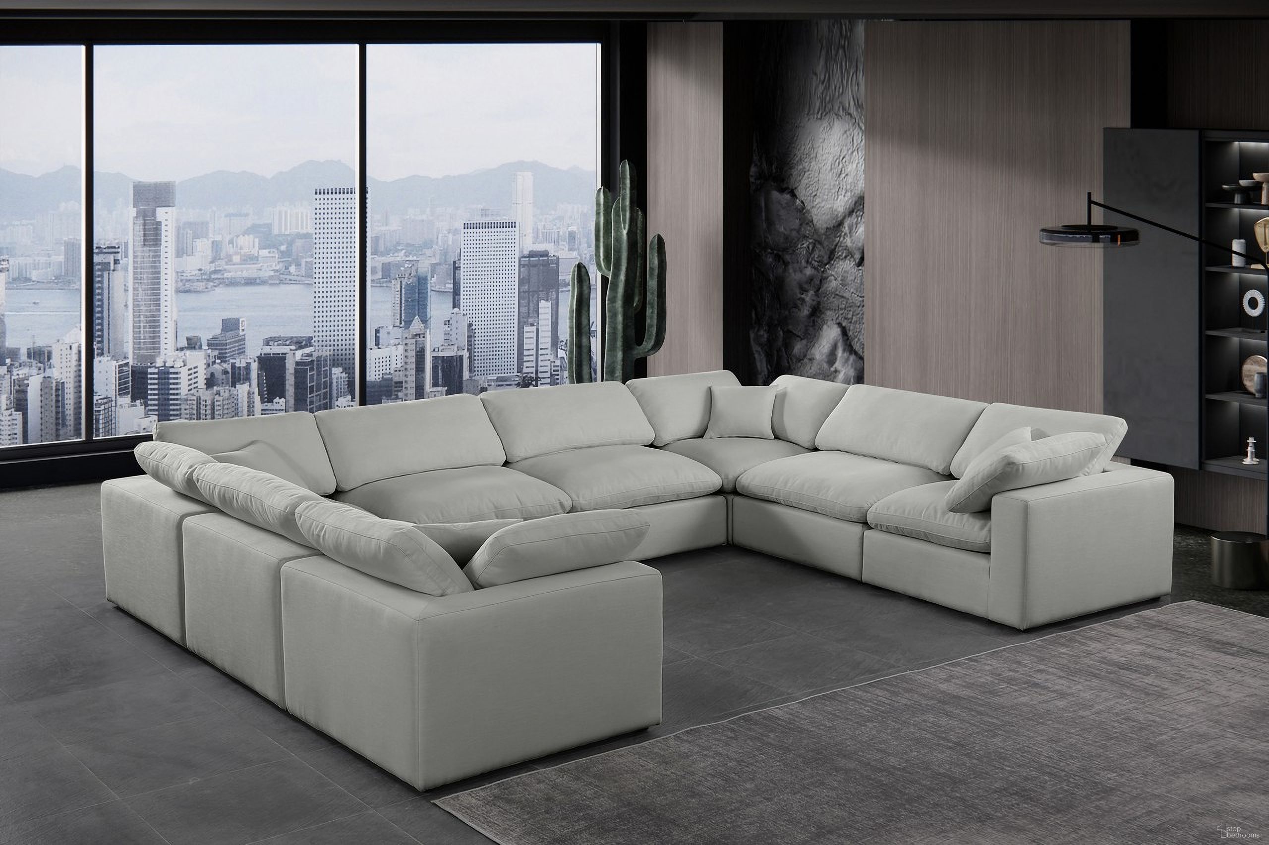 The appearance of Comfy Linen Textured Fabric 8 Piece Modular Sectional In Grey and Espresso designed by Meridian in the modern / contemporary interior design. This grey piece of furniture was selected by 1StopBedrooms from Comfy Collection to add a touch of cosiness and style into your home. Sku: 187Grey-Armless;187Grey-Armless;187Grey-Armless;187Grey-Armless;187Grey-Corner;187Grey-Corner;187Grey-Corner;187Grey-Corner. Material: Linen. Layout: Modular.