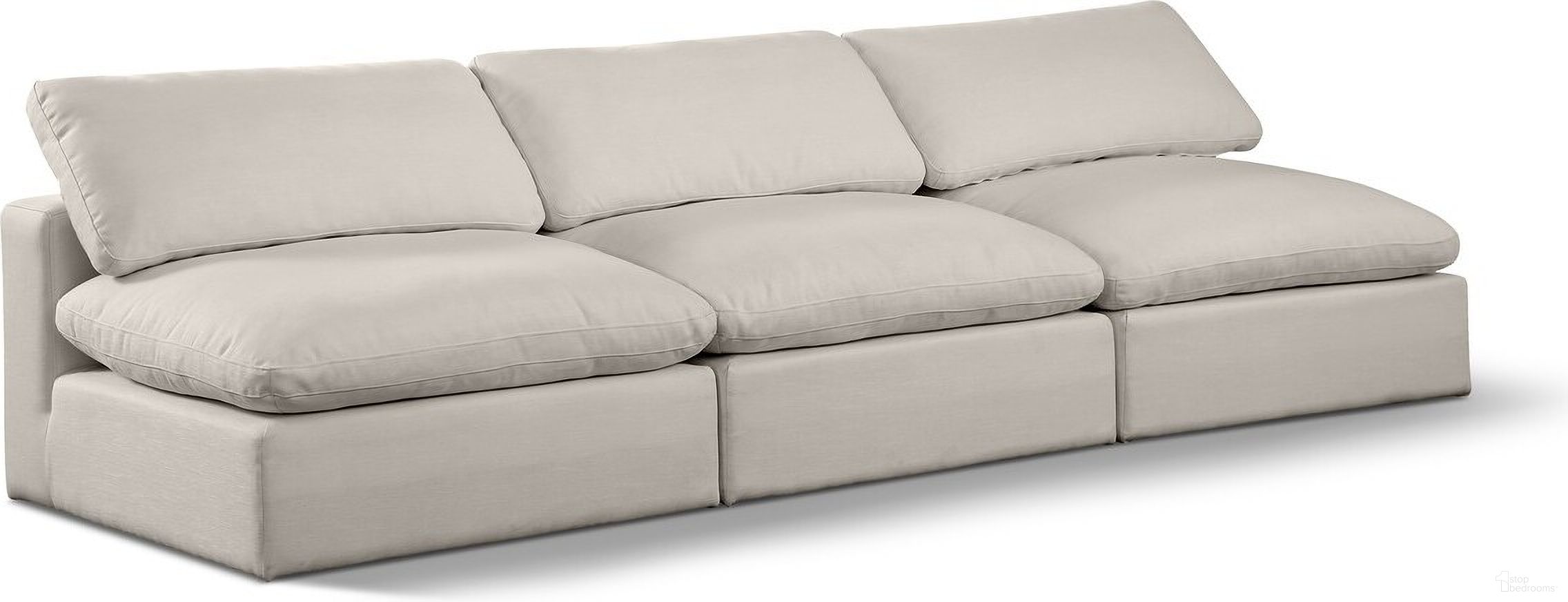 The appearance of Comfy Linen Textured Fabric 3 Seater Modular Sofa In Beige designed by Meridian in the modern / contemporary interior design. This beige piece of furniture  was selected by 1StopBedrooms from Comfy Collection to add a touch of cosiness and style into your home. Sku: 187Beige-Armless;187Beige-Armless;187Beige-Armless. Material: Wood.