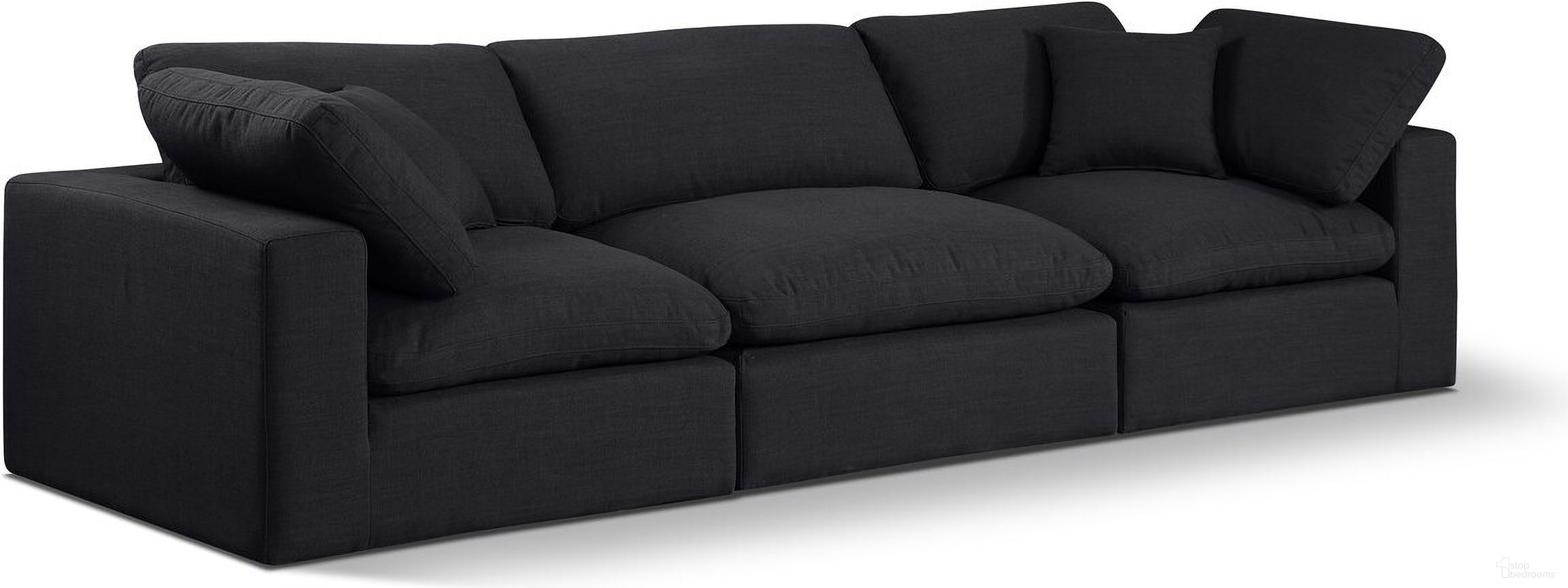 The appearance of Comfy Linen Textured Fabric 3 Seater Modular Sofa with Arm Support In Black designed by Meridian in the modern / contemporary interior design. This black piece of furniture  was selected by 1StopBedrooms from Comfy Collection to add a touch of cosiness and style into your home. Sku: 187Black-Armless;187Black-Corner;187Black-Corner. Material: Wood.