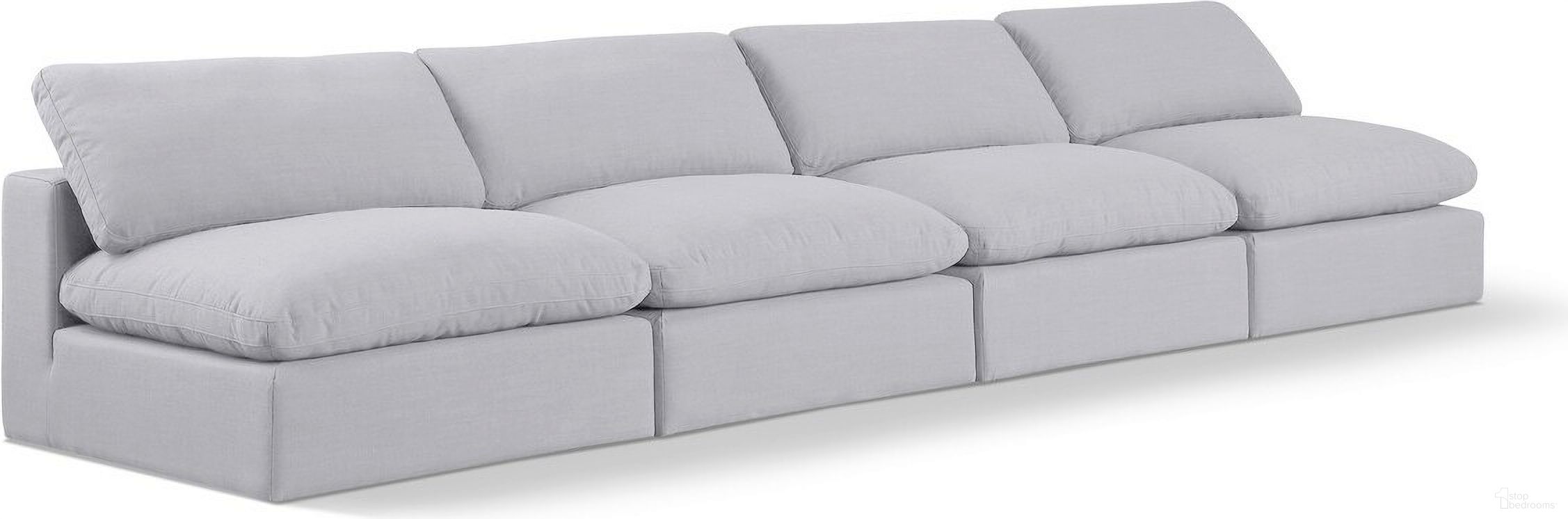 The appearance of Comfy Linen Textured Fabric 4 Seater Modular Sofa In White designed by Meridian in the modern / contemporary interior design. This white piece of furniture  was selected by 1StopBedrooms from Comfy Collection to add a touch of cosiness and style into your home. Sku: 187White-Armless;187White-Armless;187White-Armless;187White-Armless. Material: Wood.