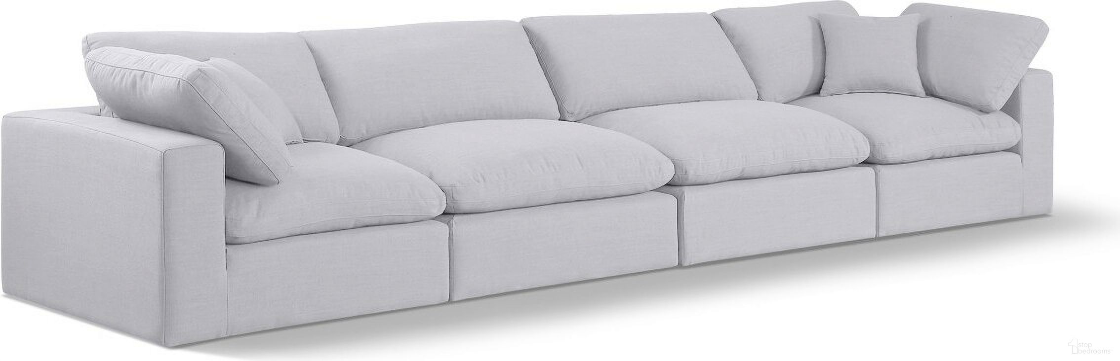 The appearance of Comfy Linen Textured Fabric 4 Seater Modular Sofa with Arm Support In White designed by Meridian in the modern / contemporary interior design. This white piece of furniture  was selected by 1StopBedrooms from Comfy Collection to add a touch of cosiness and style into your home. Sku: 187White-Armless;187White-Armless;187White-Corner;187White-Corner. Material: Wood.