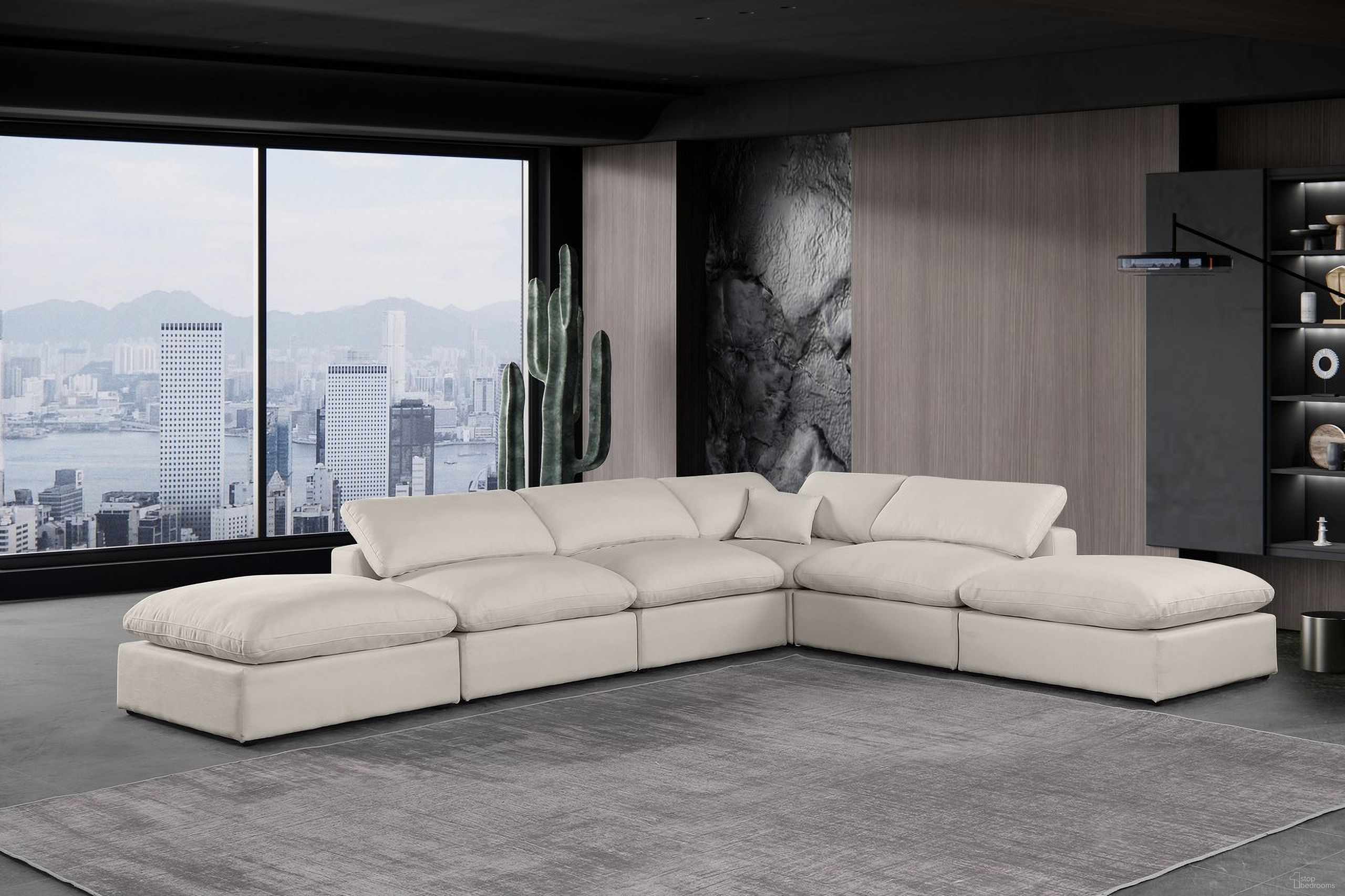 The appearance of Comfy Textured Fabric 6 Piece Modular Sectional In Beige and Espresso Linen designed by Meridian in the modern / contemporary interior design. This beige piece of furniture was selected by 1StopBedrooms from Comfy Collection to add a touch of cosiness and style into your home. Sku: 187Beige-Armless;187Beige-Armless;187Beige-Armless;187Beige-Corner;187Beige-Ott;187Beige-Ott. Material: Textured. Layout: Modular.
