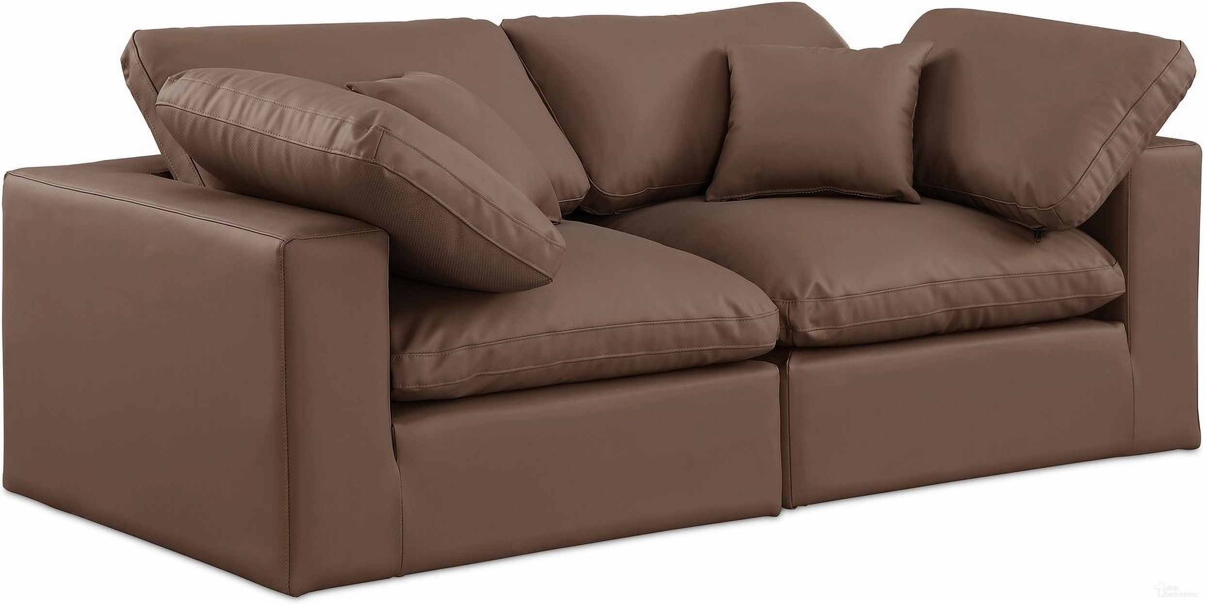 The appearance of Comfy Vegan Leather 2 Seater Modular Sofa with Arm Support In Brown designed by Meridian in the modern / contemporary interior design. This brown piece of furniture was selected by 1StopBedrooms from Comfy Collection to add a touch of cosiness and style into your home. Sku: 188Brown-Corner;188Brown-Corner. Material: Wood.