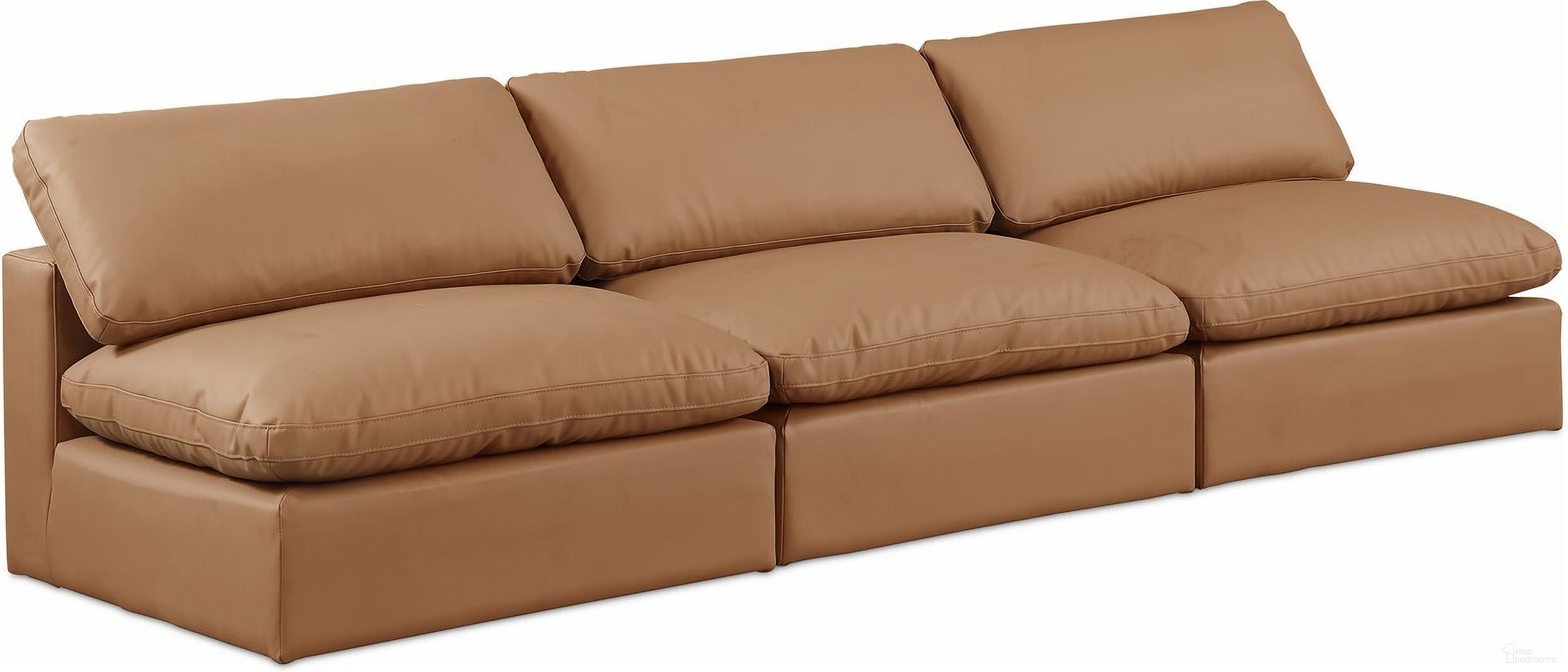 The appearance of Comfy Vegan Leather 3 Seater Modular Sofa In Cognac designed by Meridian in the modern / contemporary interior design. This cognac piece of furniture was selected by 1StopBedrooms from Comfy Collection to add a touch of cosiness and style into your home. Sku: 188Cognac-Armless;188Cognac-Armless;188Cognac-Armless. Material: Wood.