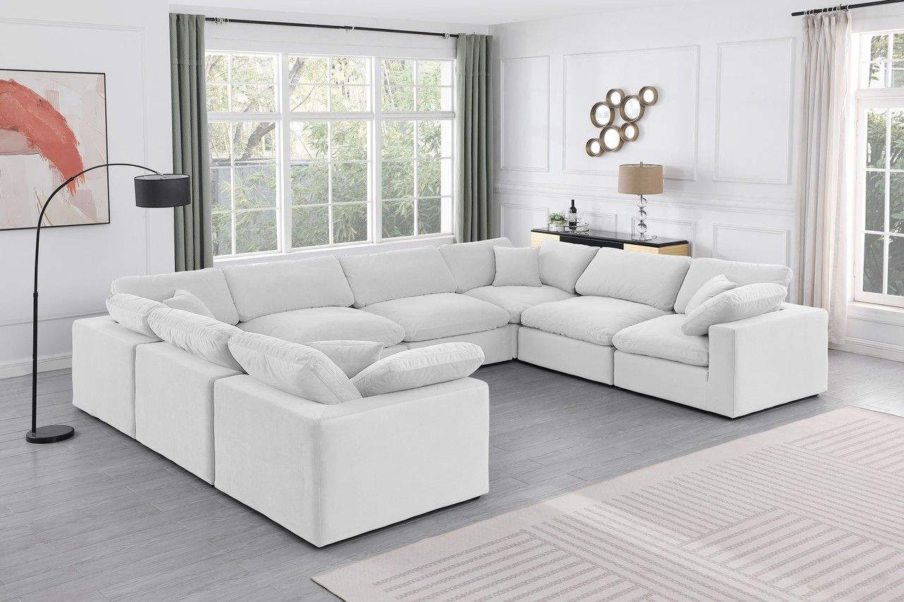 The appearance of Comfy Velvet 8 Piece Modular Sectional In Cream and Espresso designed by Meridian in the modern / contemporary interior design. This cream piece of furniture was selected by 1StopBedrooms from Comfy Collection to add a touch of cosiness and style into your home. Sku: 189Cream-Armless;189Cream-Armless;189Cream-Armless;189Cream-Armless;189Cream-Corner;189Cream-Corner;189Cream-Corner;189Cream-Corner. Material: Velvet. Layout: Modular.