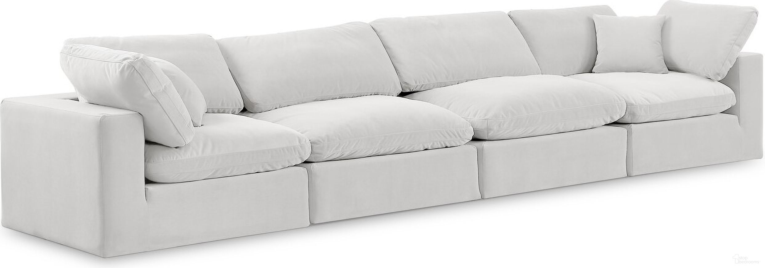 The appearance of Comfy Velvet 4 Seater Modular Sofa with Arm Support In Cream designed by Meridian in the modern / contemporary interior design. This cream piece of furniture was selected by 1StopBedrooms from Comfy Collection to add a touch of cosiness and style into your home. Sku: 189Cream-Armless;189Cream-Armless;189Cream-Corner;189Cream-Corner. Material: Velvet.