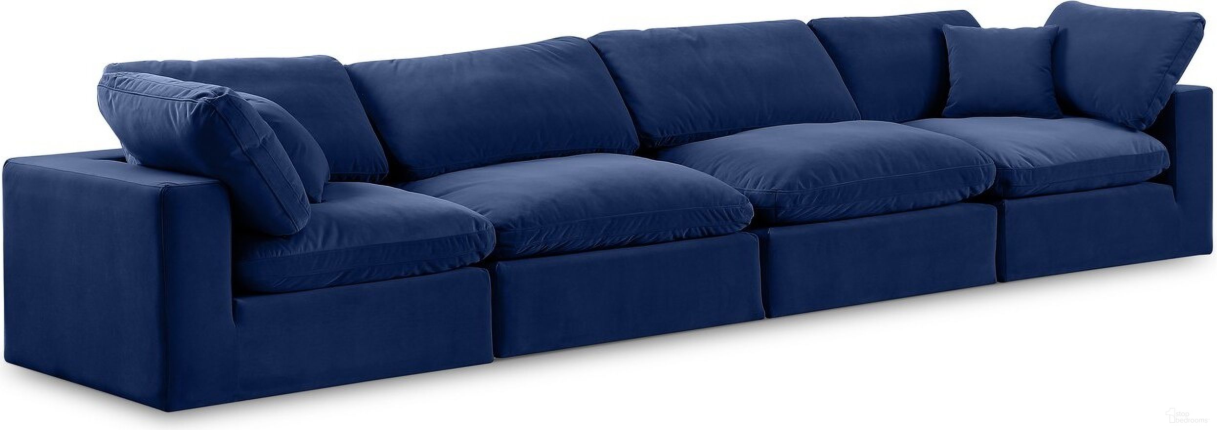 The appearance of Comfy Velvet 4 Seater Modular Sofa with Arm Support In Navy designed by Meridian in the modern / contemporary interior design. This navy piece of furniture was selected by 1StopBedrooms from Comfy Collection to add a touch of cosiness and style into your home. Sku: 189Navy-Armless;189Navy-Armless;189Navy-Corner;189Navy-Corner. Material: Velvet.