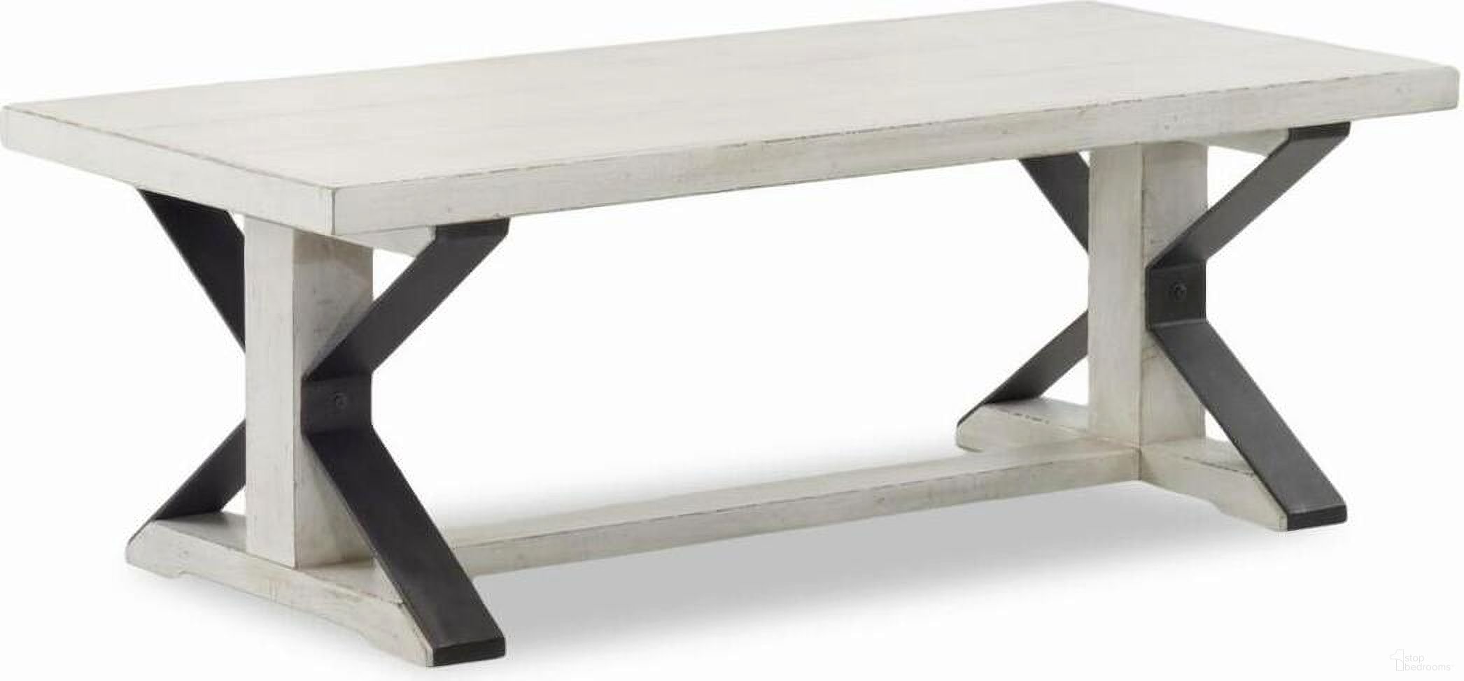 The appearance of Coming Home Friendship Cocktail Table In Chalk designed by Legacy Classic in the country / farmhouse interior design. This chalk piece of furniture  was selected by 1StopBedrooms from Coming Home Collection to add a touch of cosiness and style into your home. Sku: TY926-819. Material: Oak Veneer.