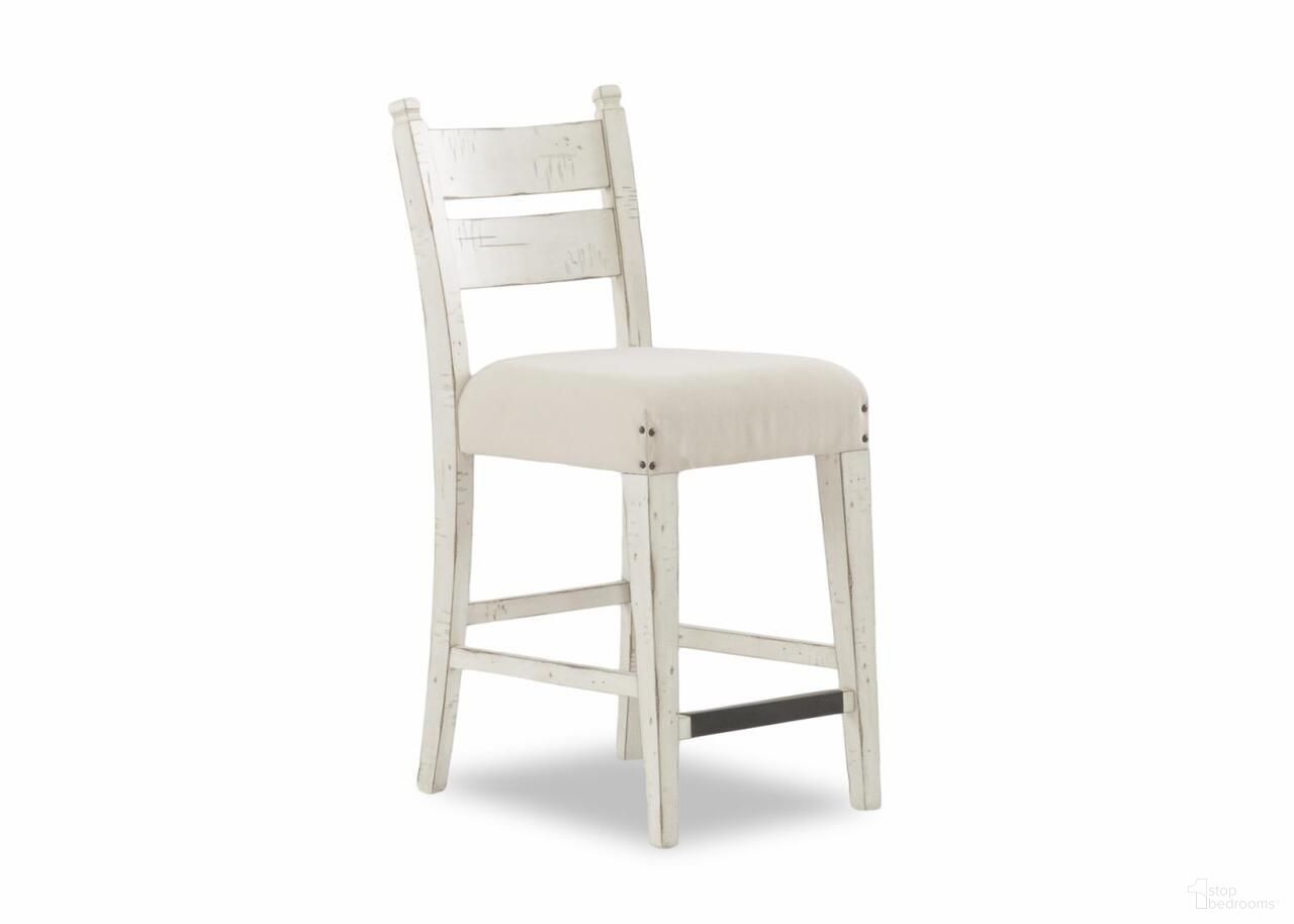 The appearance of Coming Home Kinship Counter Height Chair Set of 2 In Chalk designed by Legacy Classic in the country / farmhouse interior design. This chalk piece of furniture  was selected by 1StopBedrooms from Coming Home Collection to add a touch of cosiness and style into your home. Sku: TY926-925. Material: Oak Veneer.
