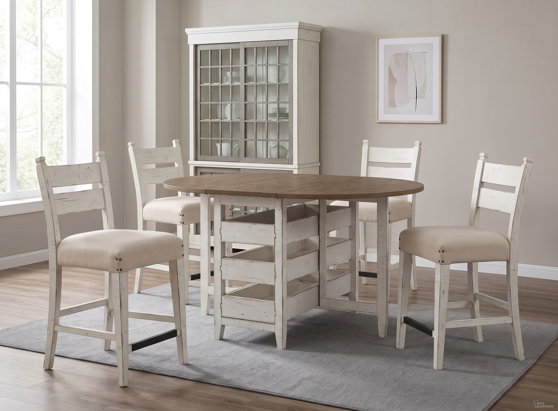 Coming Home Neighbors Counter Height Dining Room Set In Chalk