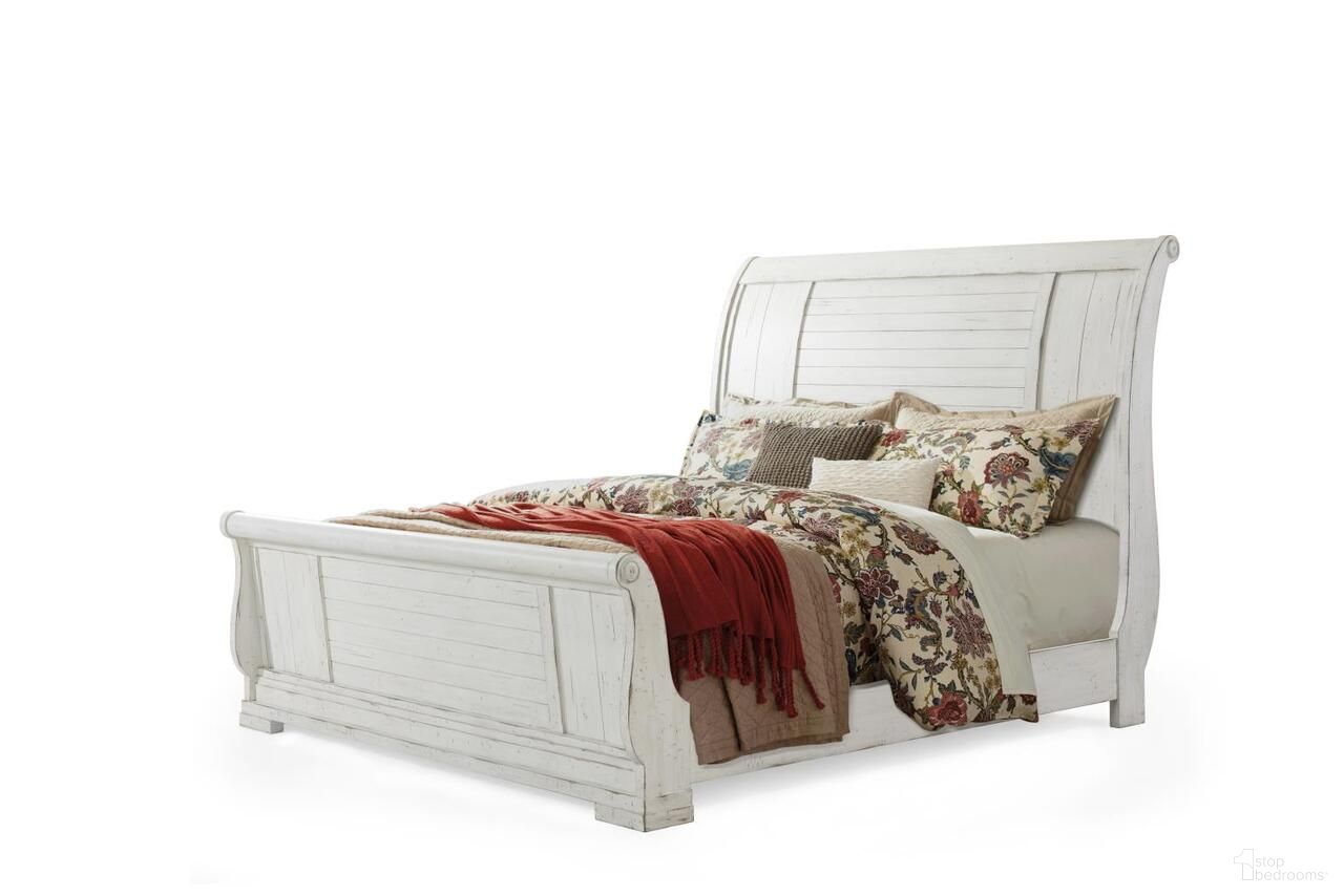The appearance of Coming Home Retreat King Sleigh Bed In Chalk designed by Legacy Classic in the country / farmhouse interior design. This chalk piece of furniture was selected by 1StopBedrooms from Coming Home Collection to add a touch of cosiness and style into your home. Sku: TY926-166HB;TY926-166FB;TY926-166SR. Bed Type: Sleigh Bed. Bed Size: King. Material: Oak Veneer.