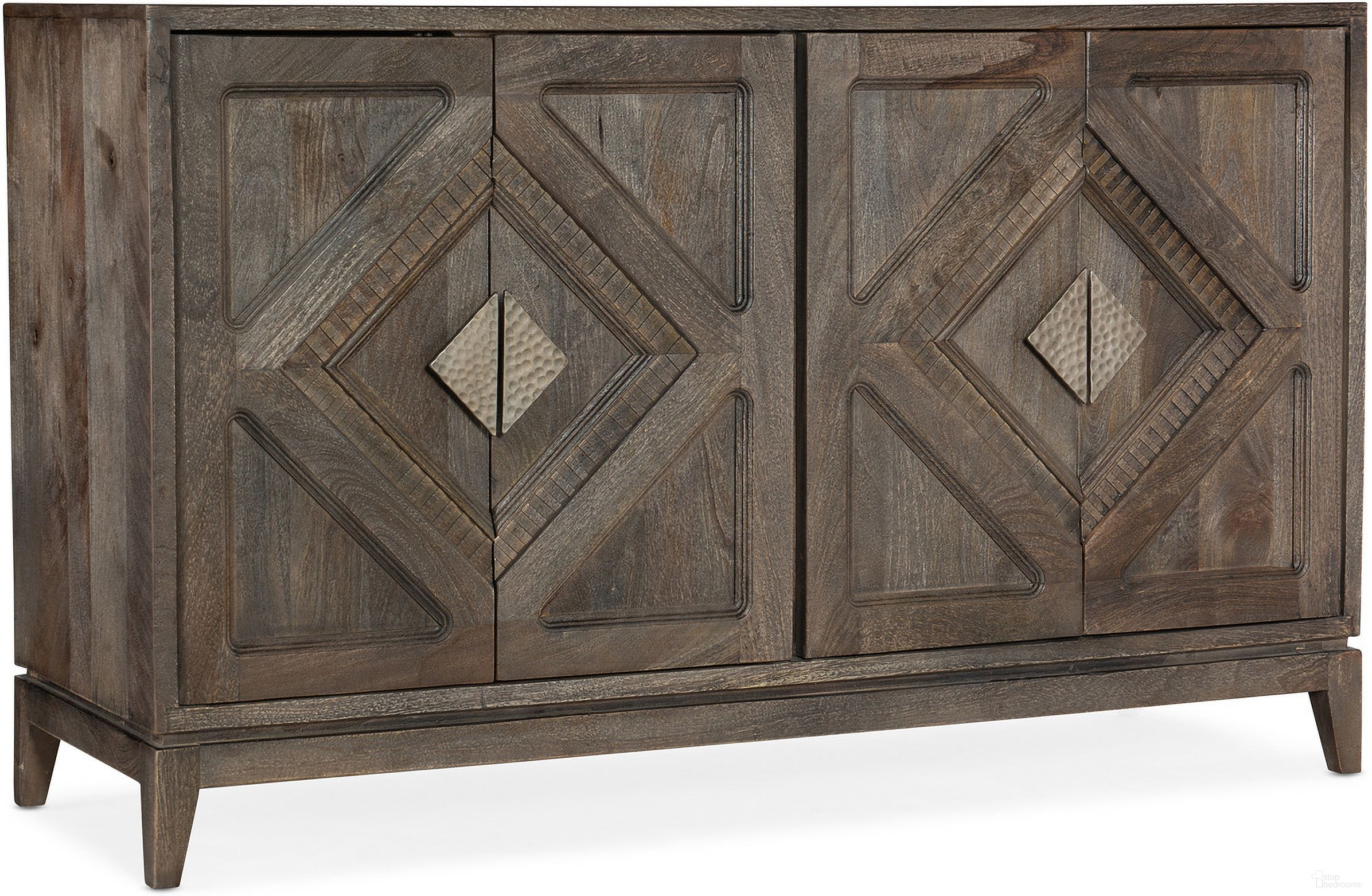 The appearance of Commerce And Market Carved Accent Chest designed by Hooker in the transitional interior design. This medium wood piece of furniture was selected by 1StopBedrooms from Commerce and Market Collection to add a touch of cosiness and style into your home. Sku: 7228-85015-85. Material: Mango Wood.