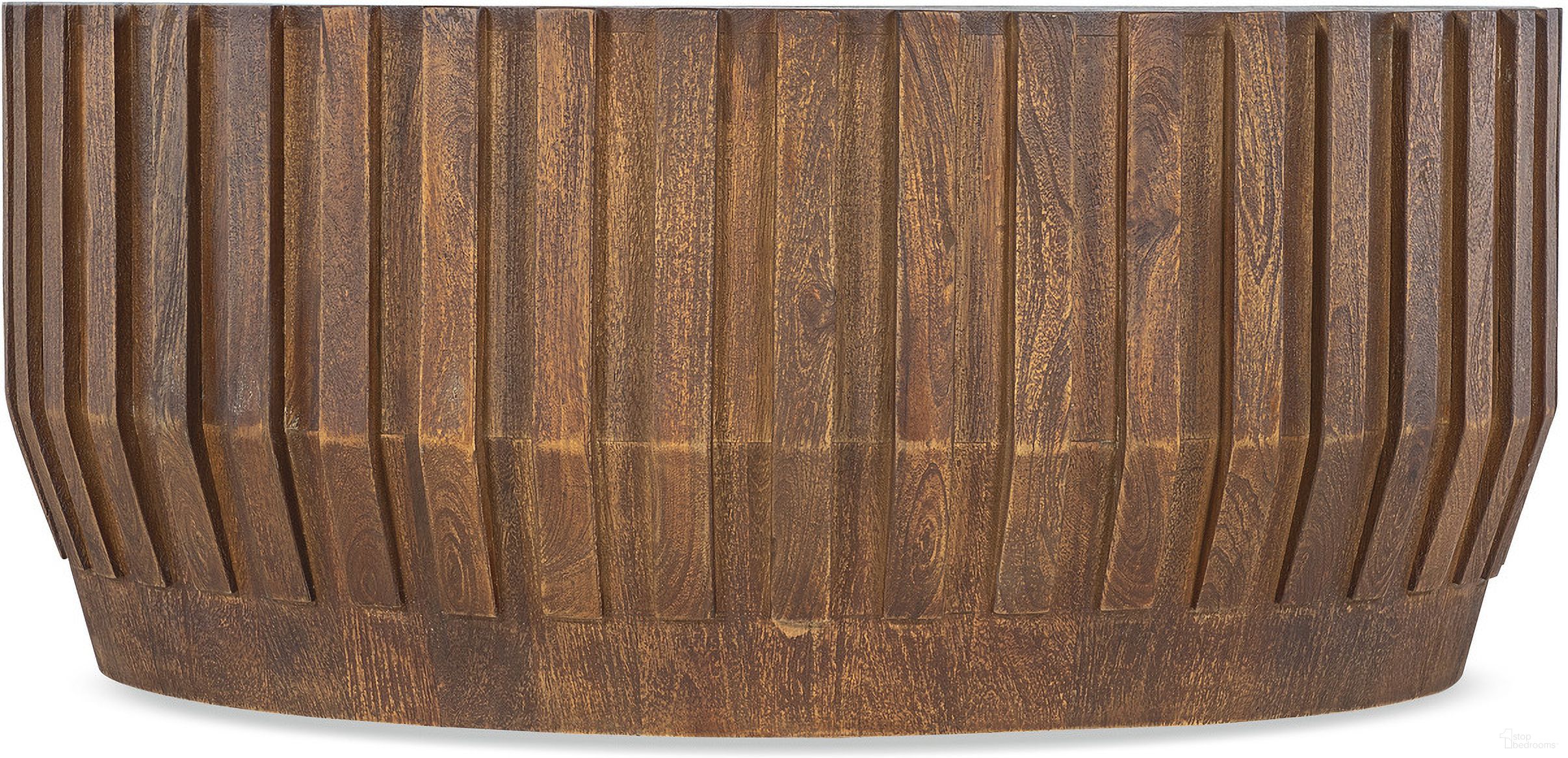 The appearance of Commerce and Market Gears Round Cocktail Table In Medium Wood designed by Hooker in the transitional interior design. This medium wood piece of furniture was selected by 1StopBedrooms from Commerce and Market Collection to add a touch of cosiness and style into your home. Sku: 7228-80211-85. Material: Wood.