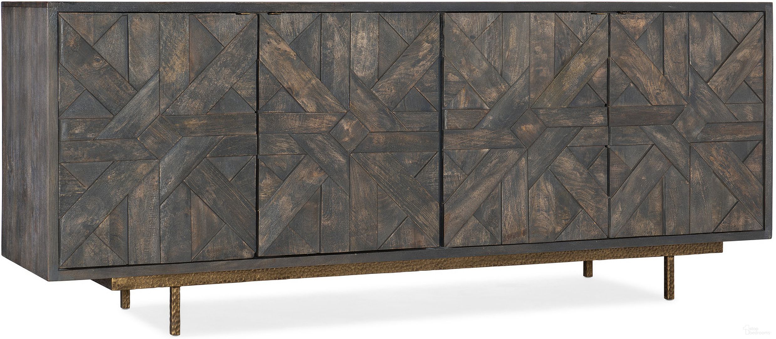 The appearance of Commerce And Market Layers Credenza designed by Hooker in the transitional interior design. This dark wood piece of furniture was selected by 1StopBedrooms from Commerce and Market Collection to add a touch of cosiness and style into your home. Sku: 7228-85018-89. Material: Mango Wood.