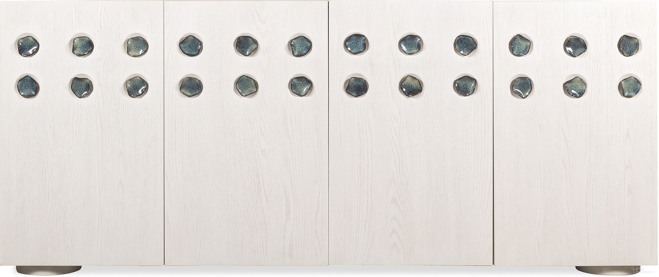 The appearance of Commerce and Market Pilea Entertainment Credenza In White designed by Hooker in the transitional interior design. This white piece of furniture  was selected by 1StopBedrooms from Commerce and Market Collection to add a touch of cosiness and style into your home. Sku: 7228-55041-02. Material: Solid Oak.