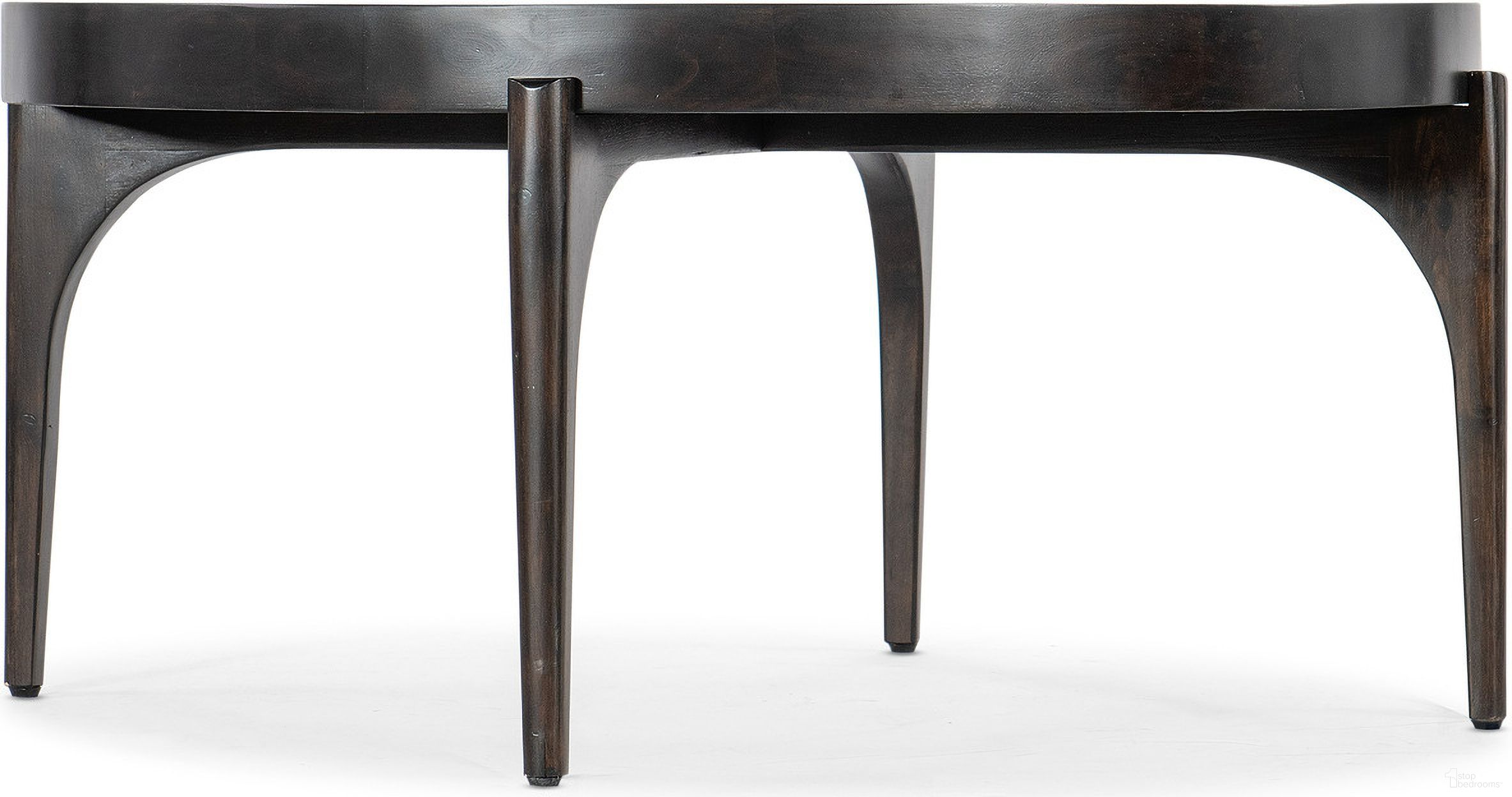The appearance of Commerce and Market Round Cocktail Table In Dark Wood designed by Hooker in the transitional interior design. This dark wood piece of furniture was selected by 1StopBedrooms from Commerce and Market Collection to add a touch of cosiness and style into your home. Sku: 7228-80105-89. Material: Acacia.