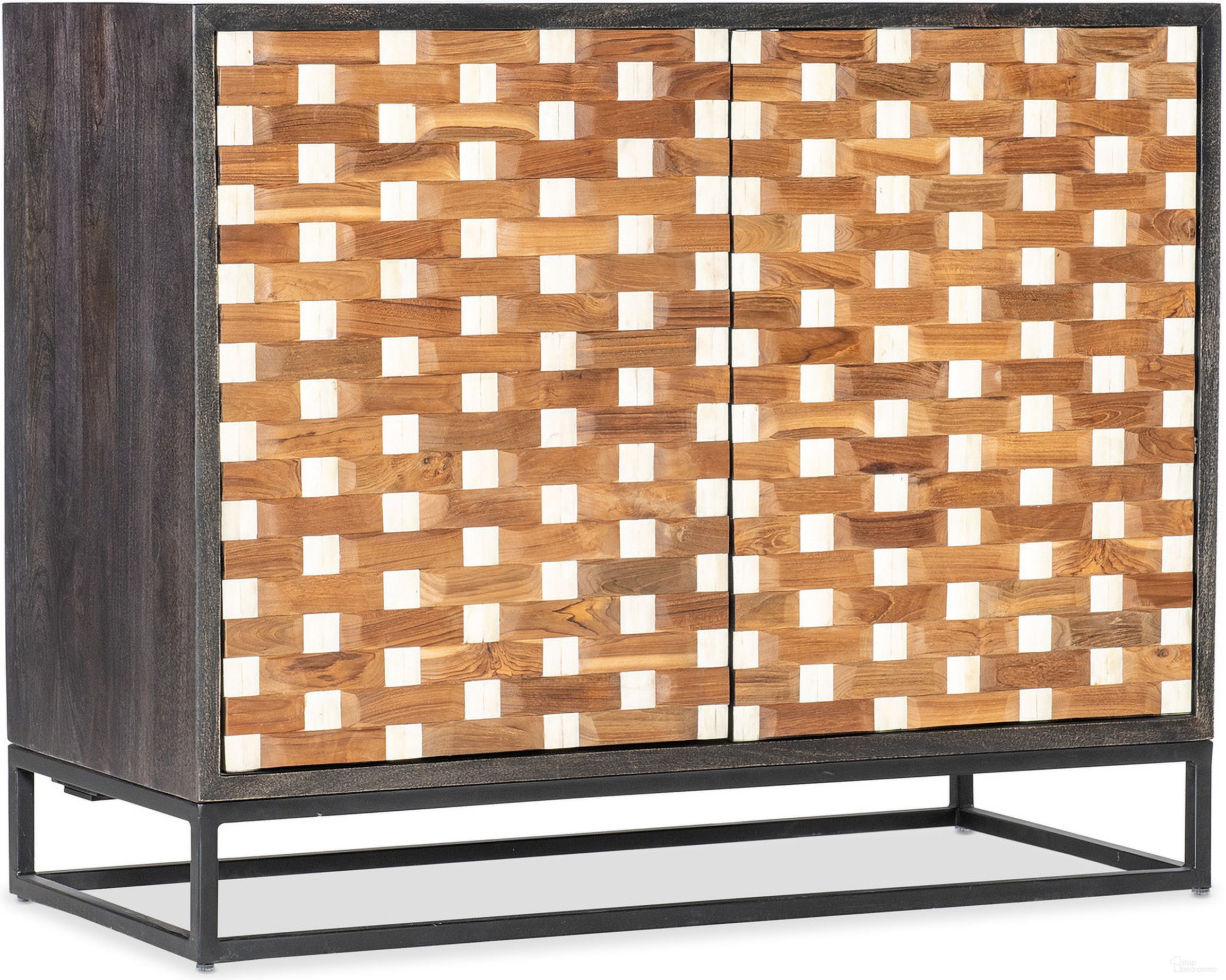 The appearance of Commerce and Market Weaver 2-Door Accent Chest In Black designed by Hooker in the transitional interior design. This black piece of furniture  was selected by 1StopBedrooms from Commerce and Market Collection to add a touch of cosiness and style into your home. Sku: 7228-50731-89. Material: Bone.