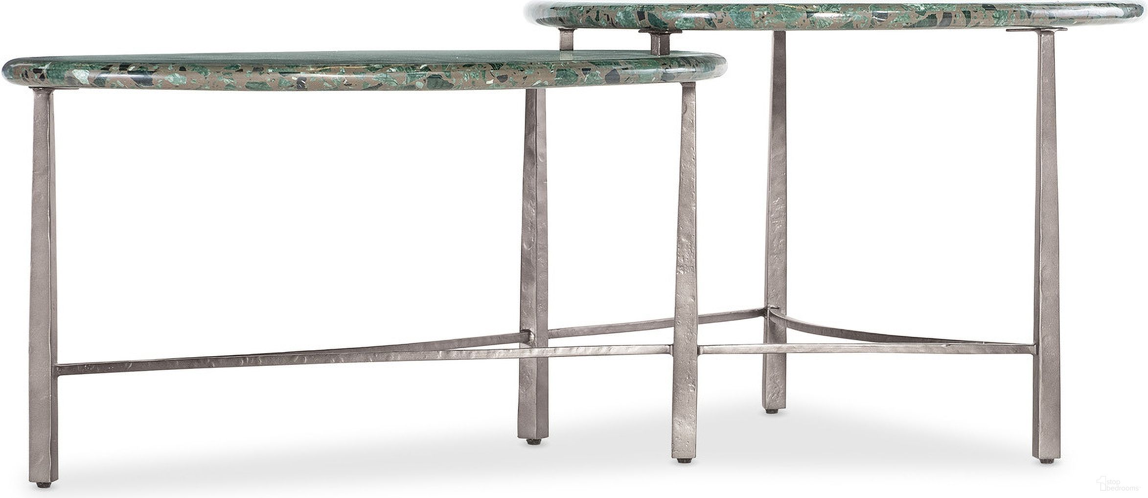 The appearance of Commerce and Market Antares Cocktail Table In Green designed by Hooker in the transitional interior design. This green piece of furniture was selected by 1StopBedrooms from Commerce and Market Collection to add a touch of cosiness and style into your home. Sku: 7228-80174-00. Material: Stone.