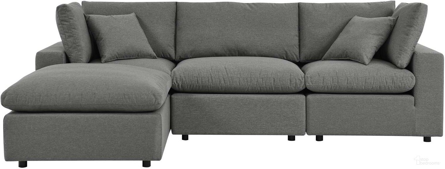 Commix 4-Piece Outdoor Patio Sectional Sofa In Charcoal