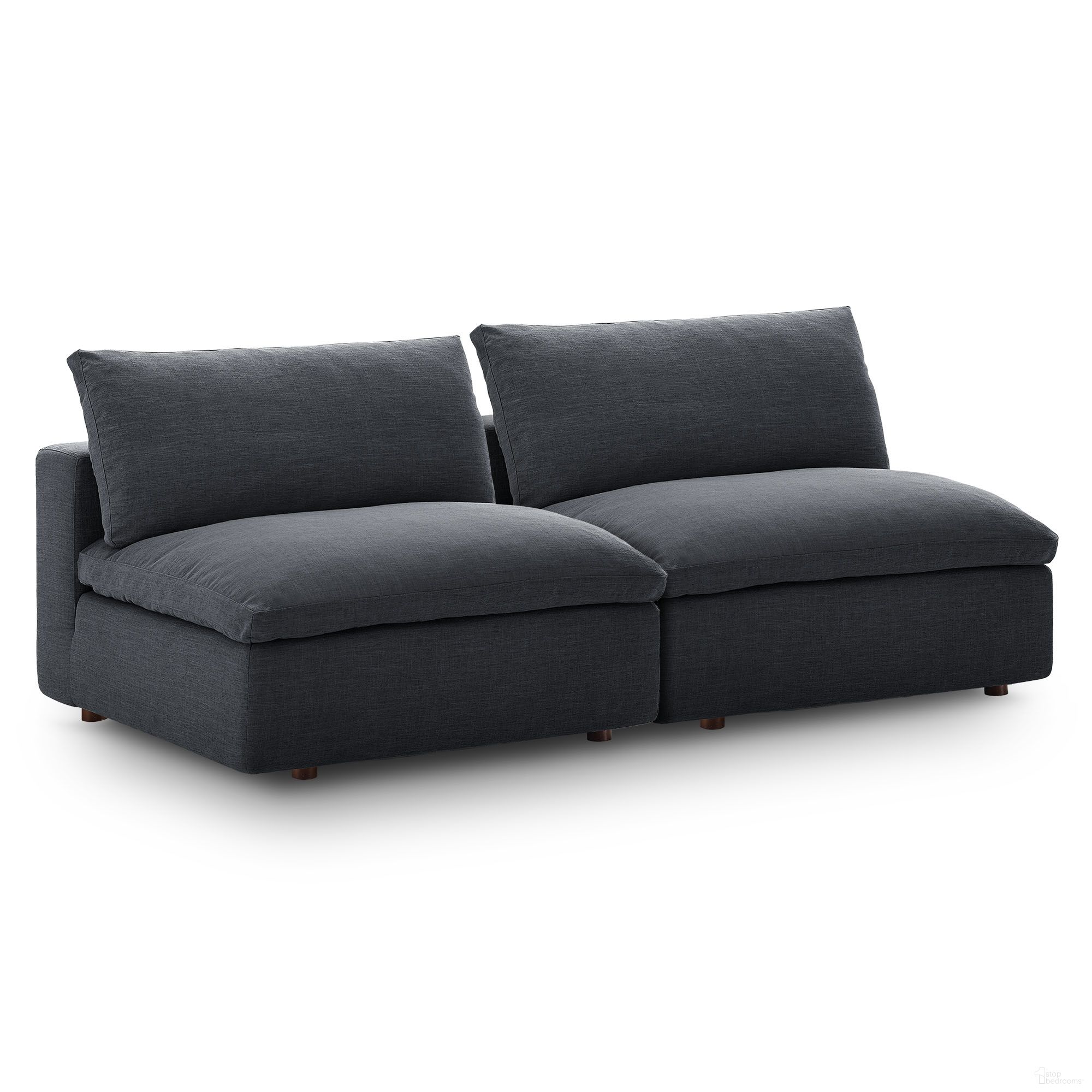 The appearance of Commix Down Filled Overstuffed 2-Piece Armless Sectional Loveseat In Gray designed by Modway in the modern / contemporary interior design. This gray piece of furniture was selected by 1StopBedrooms from Commix Collection to add a touch of cosiness and style into your home. Sku: EEI-3270-GRY-U;EEI-3270-GRY-U. Material: Polyester.