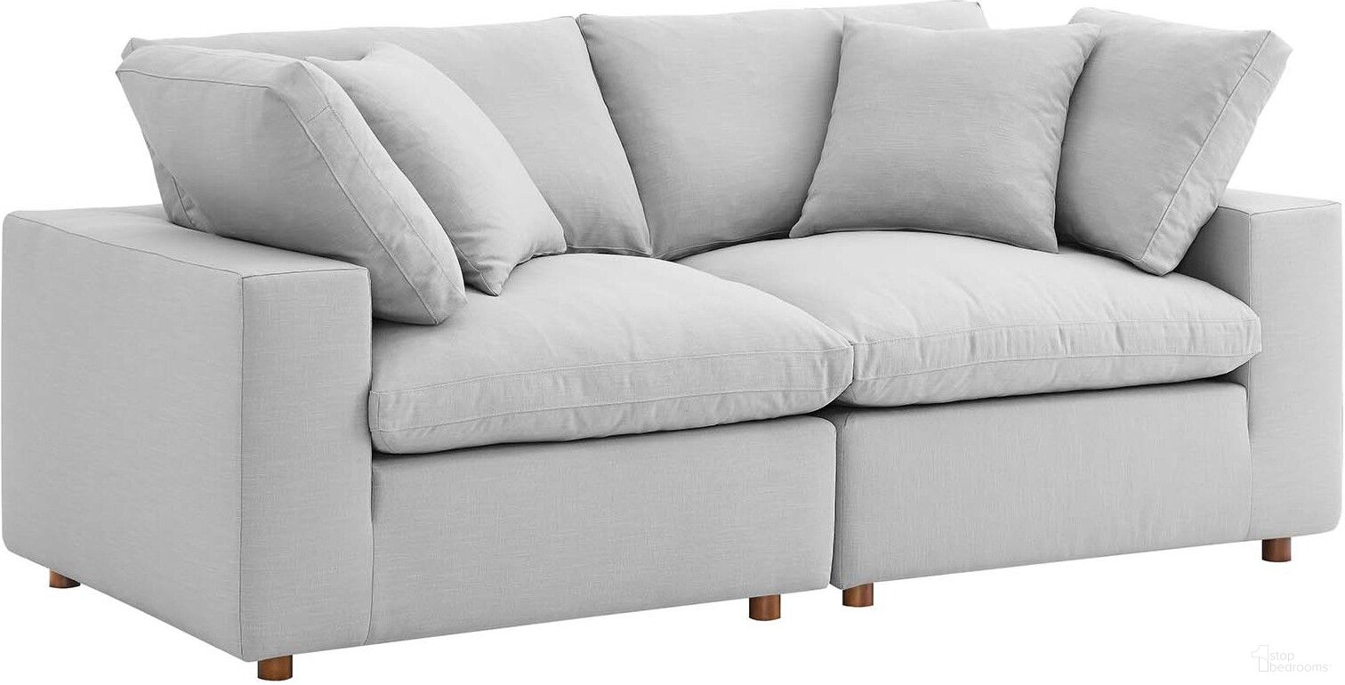 The appearance of Commix Down Filled Overstuffed 2 Piece Sectional Sofa Set In Light Gray designed by Modway in the modern / contemporary interior design. This light gray piece of furniture was selected by 1StopBedrooms from Commix Collection to add a touch of cosiness and style into your home. Sku: EEI-3319-LGR-U;EEI-3319-LGR-U. Material: Polyester.