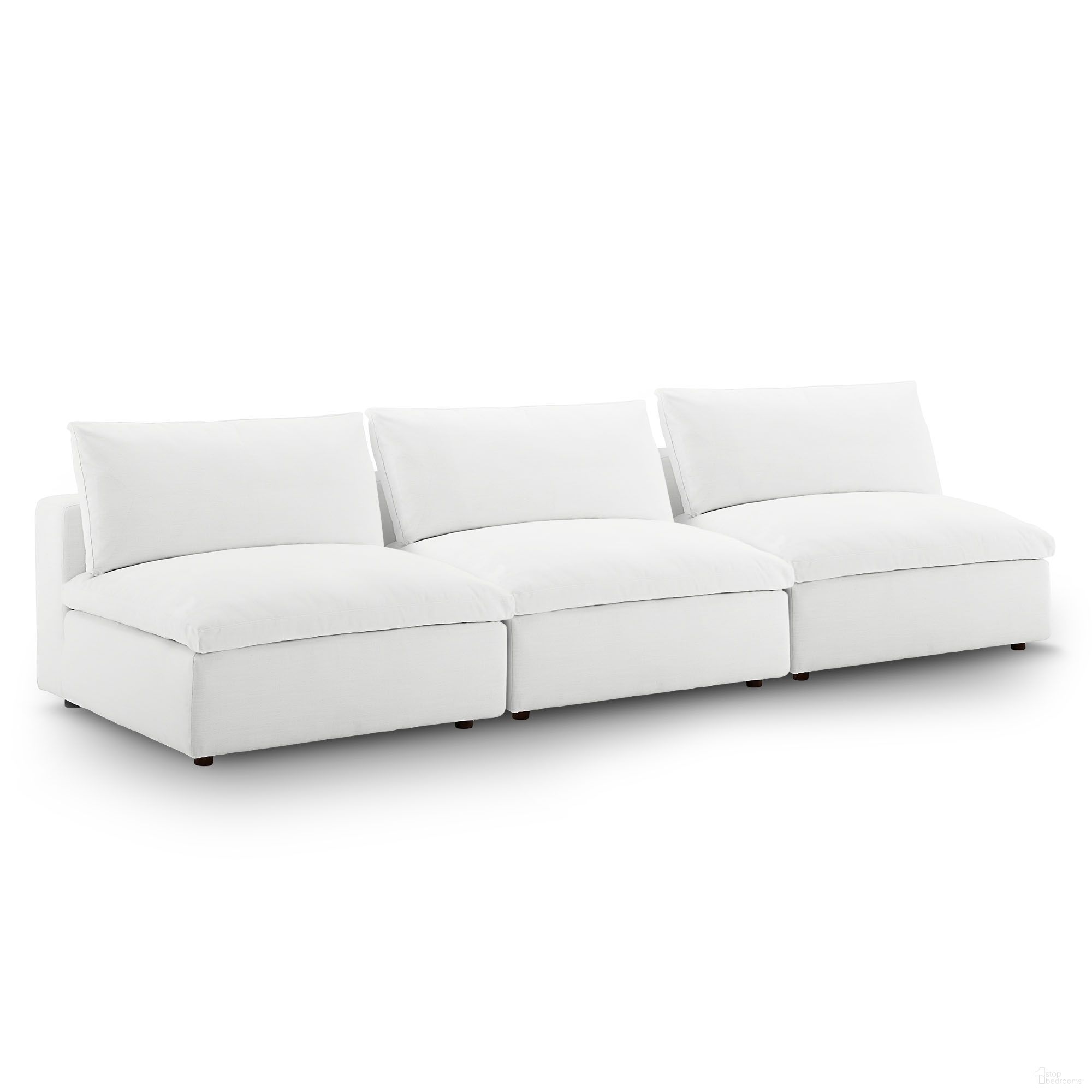 The appearance of Commix Down Filled Overstuffed 3-Piece Armless Sectional Sofa In White designed by Modway in the modern / contemporary interior design. This white piece of furniture was selected by 1StopBedrooms from Commix Collection to add a touch of cosiness and style into your home. Sku: EEI-3270-WHI;EEI-3270-WHI;EEI-3270-WHI. Material: Polyester.